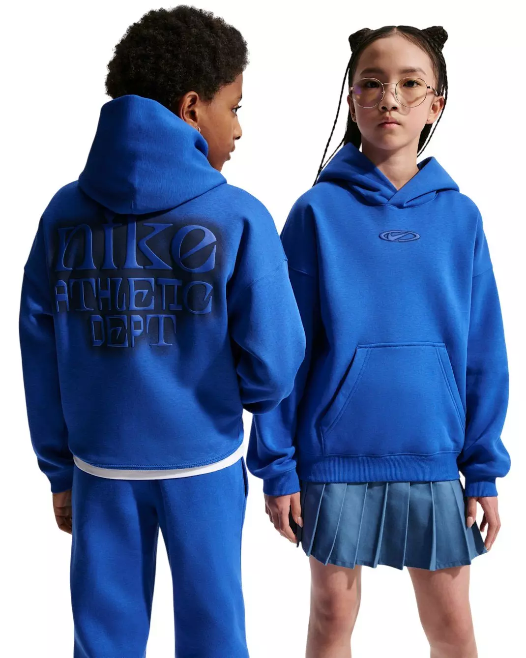 Nike Big Kids' Sportswear Club Fleece Oversized Hoodie - Blue - BLUE