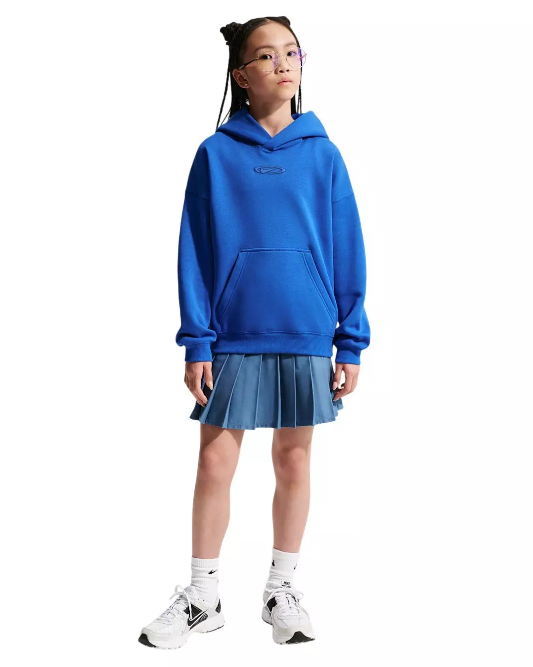 Nike Big Kids' Sportswear Club Fleece Oversized Hoodie - Blue - BLUE