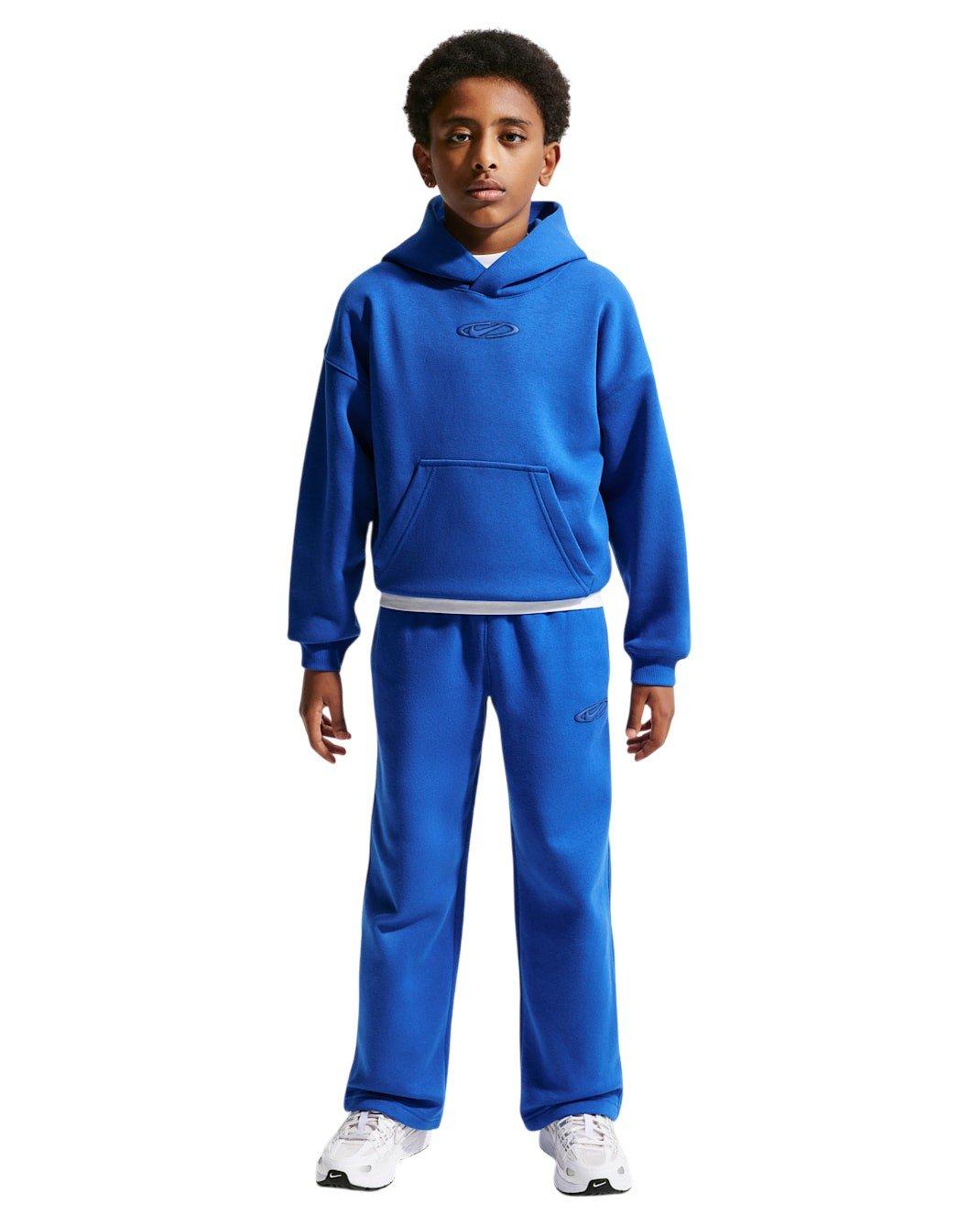 Nike Big Kids' Sportswear Club Fleece Oversized Hoodie - Blue - BLUE Thumbnail View 6