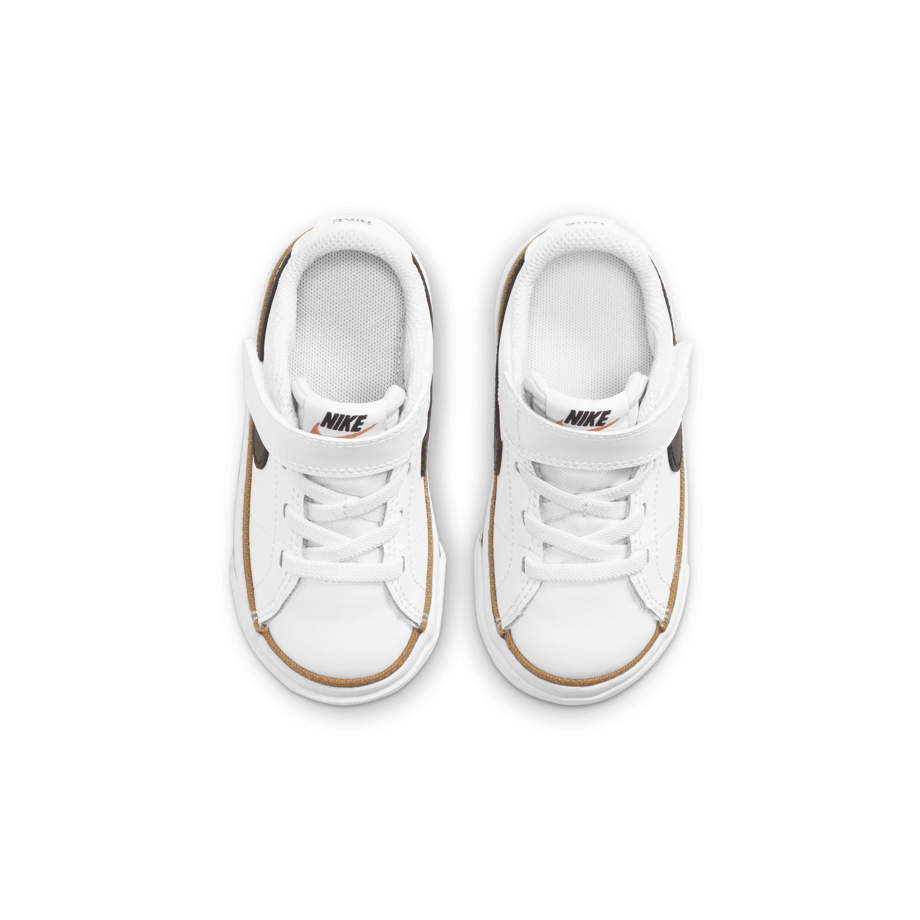 Nike Court Legacy Toddler Girls' "White/Desert Ochre/Gum Light Brown/Black" Shoe