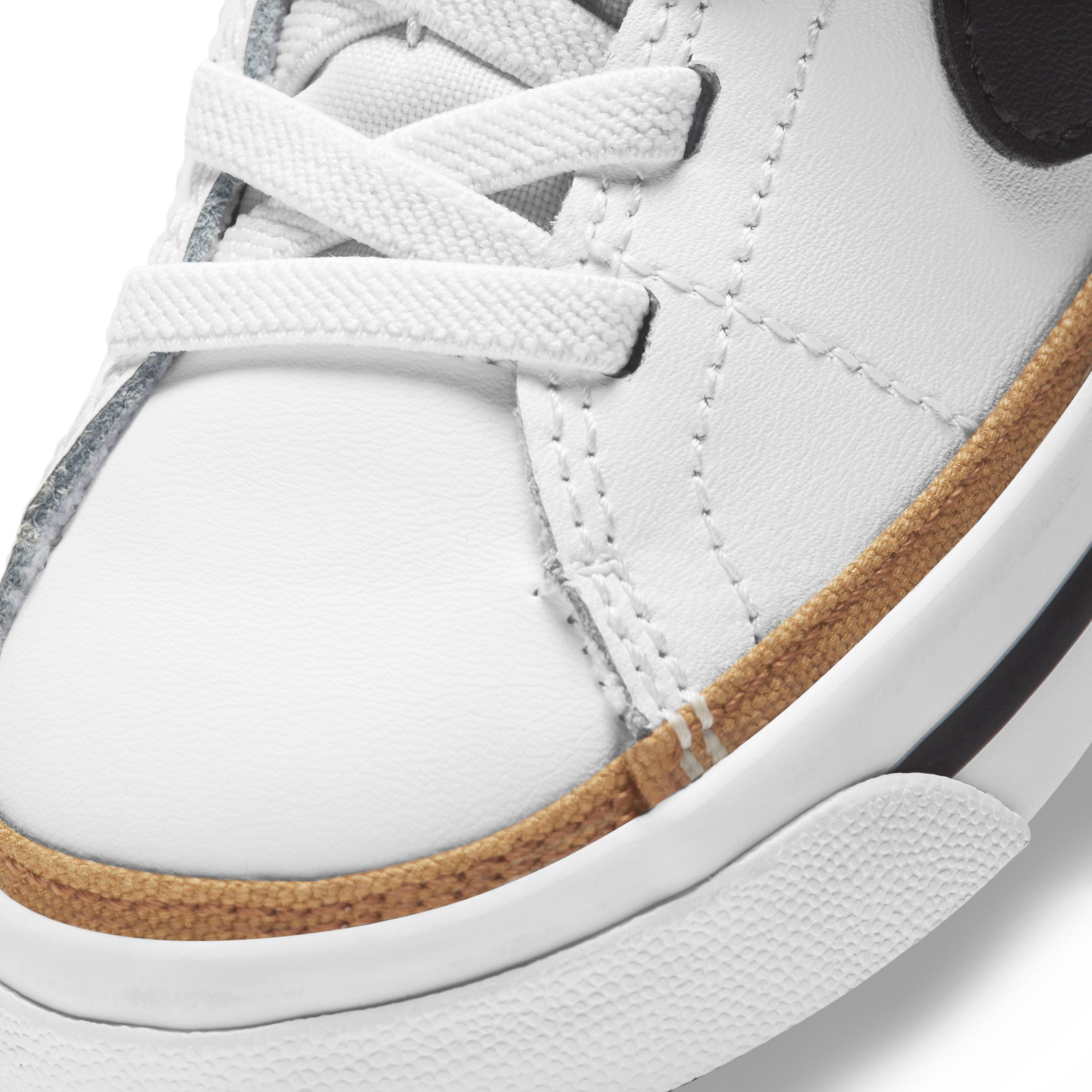 Nike Court Legacy Toddler Girls' "White/Desert Ochre/Gum Light Brown/Black" Shoe