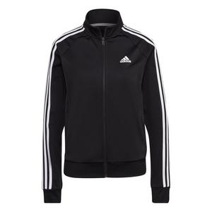 adidas Women's Primegreen Essentials Warm-Up Slim 3-Stripes Track Top - Black