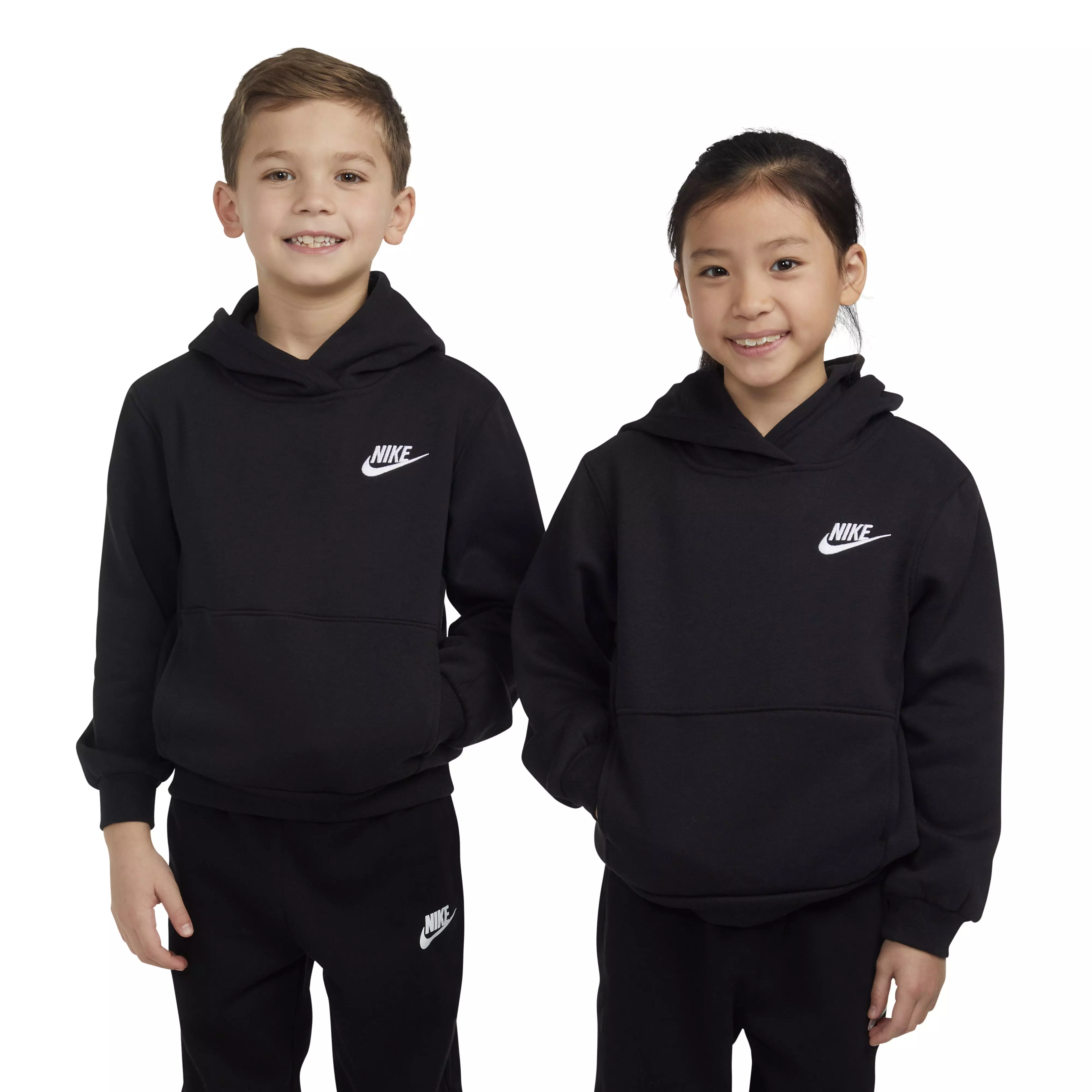 Nike Little Kids' Sportswear Club Fleece Pullover Hoodie - Black - BLACK