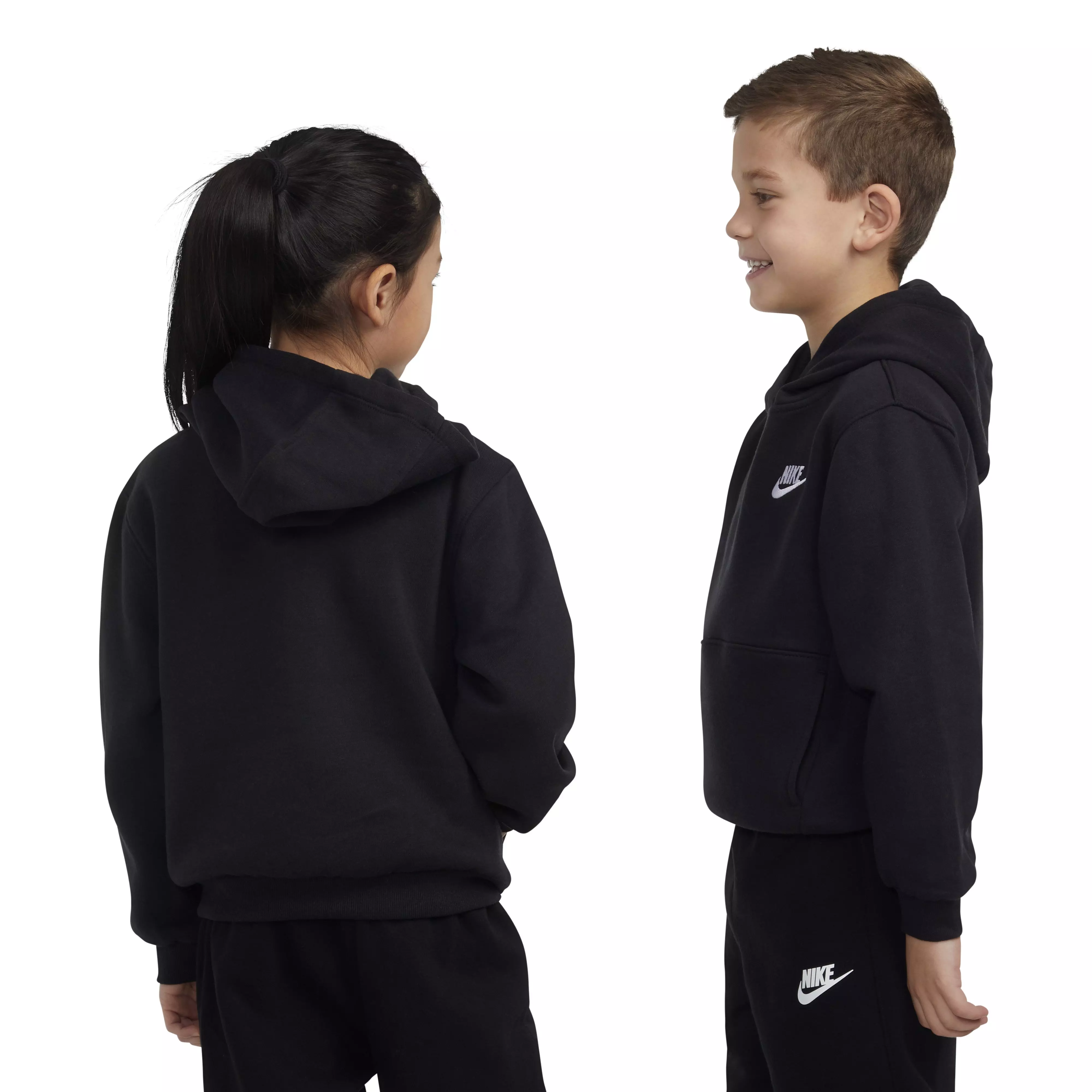 Nike Little Kids' Sportswear Club Fleece Pullover Hoodie - Black - BLACK