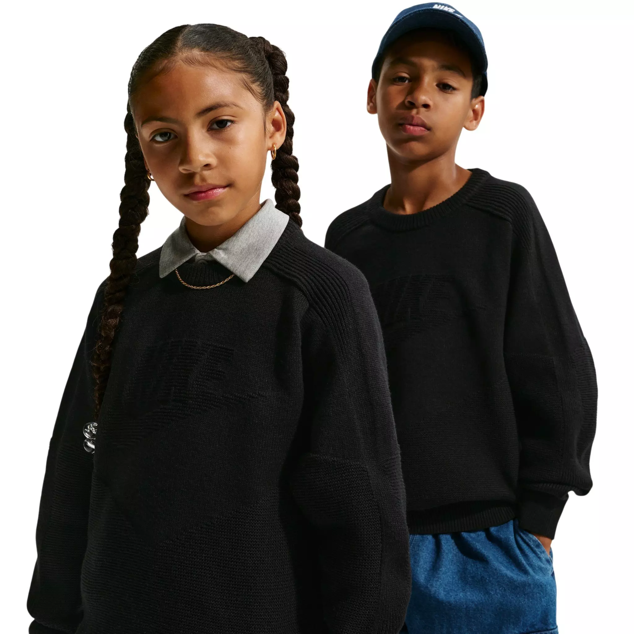 Nike Big Kids' Sportswear Crewneck Sweater - Black - BLACK