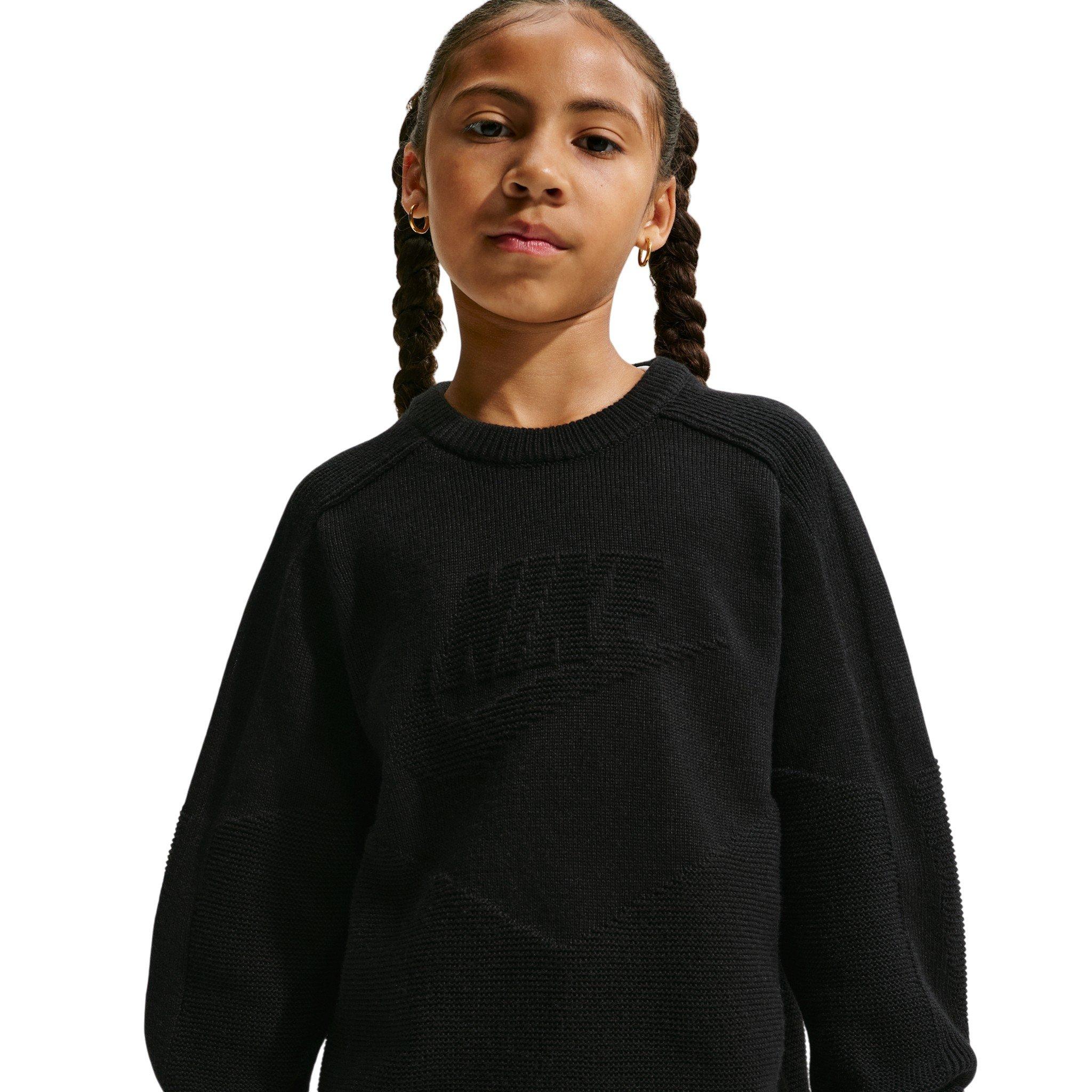 Nike Big Kids' Sportswear Crewneck Sweater - Black - BLACK Thumbnail View 3