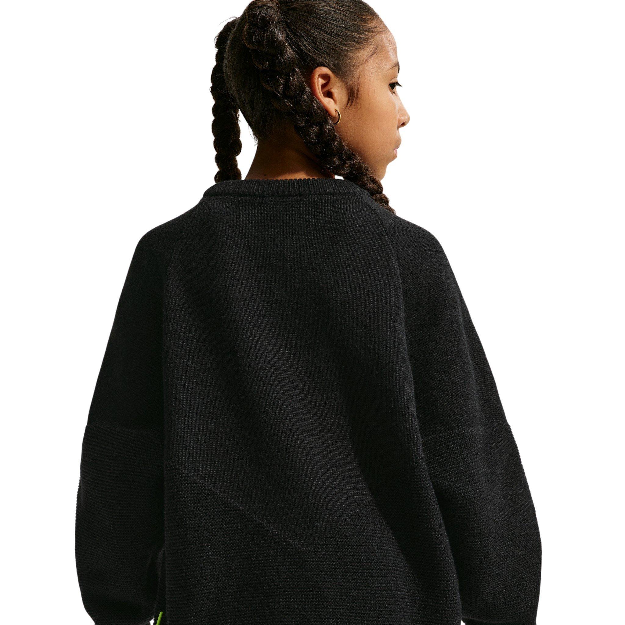 Nike Big Kids' Sportswear Crewneck Sweater - Black - BLACK Thumbnail View 4