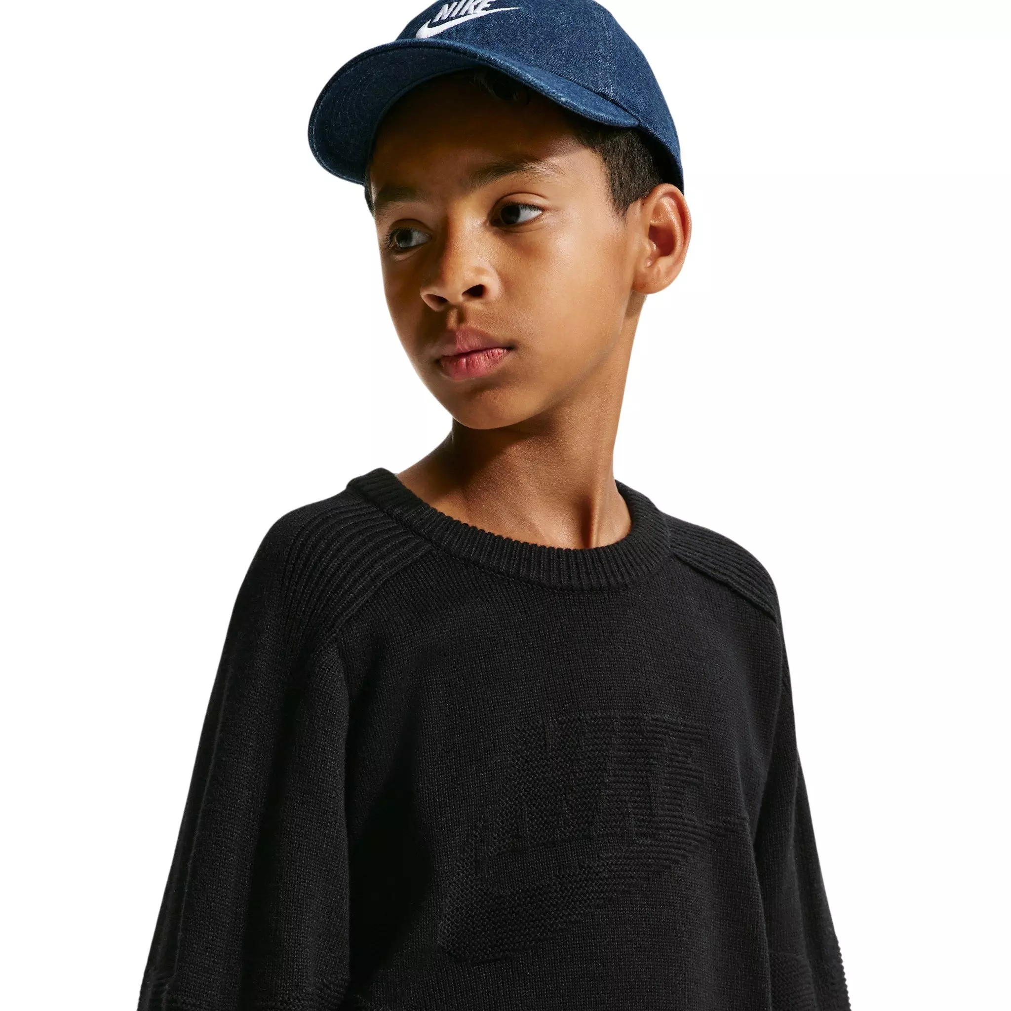 Nike Big Kids' Sportswear Crewneck Sweater - Black - BLACK