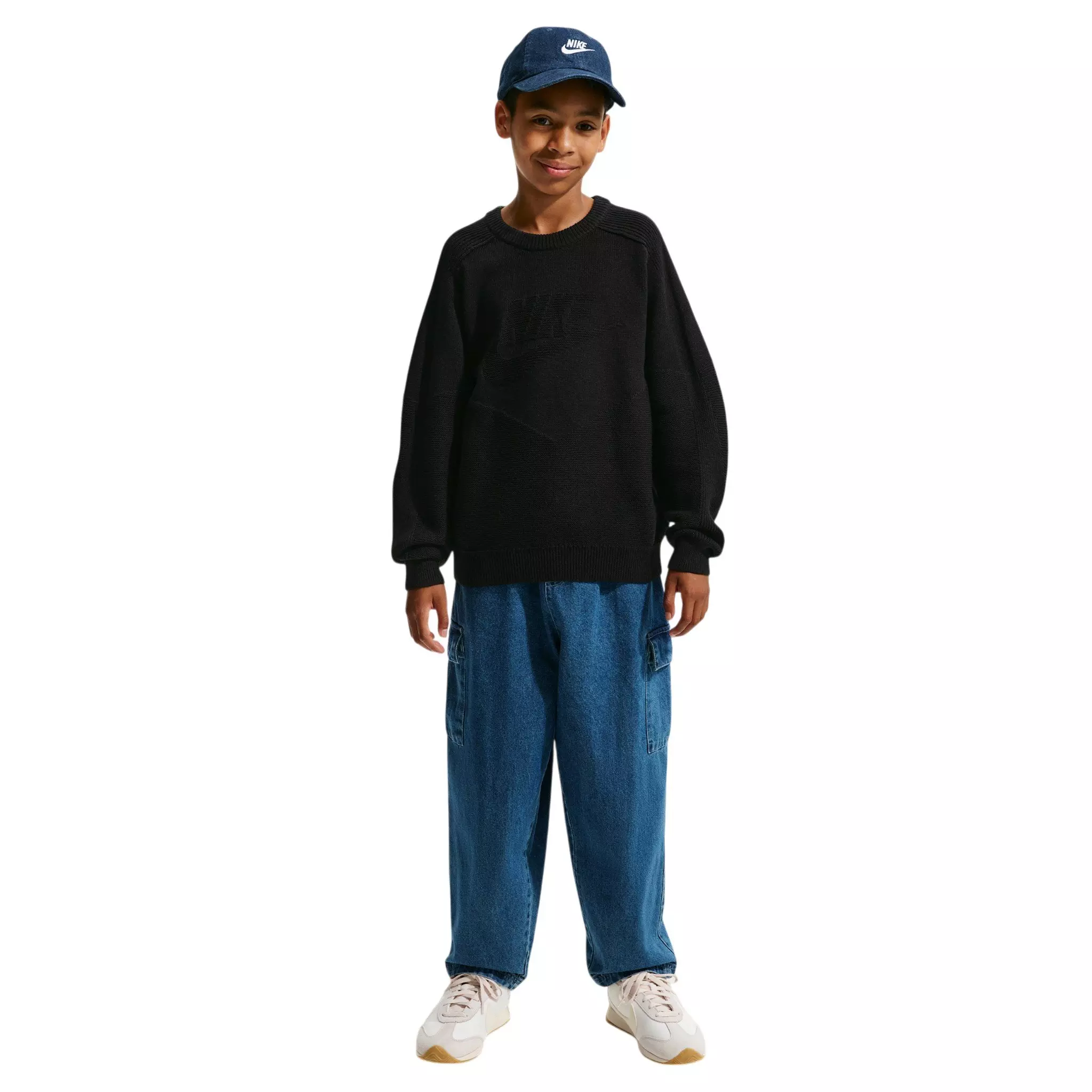 Nike Big Kids' Sportswear Crewneck Sweater - Black - BLACK