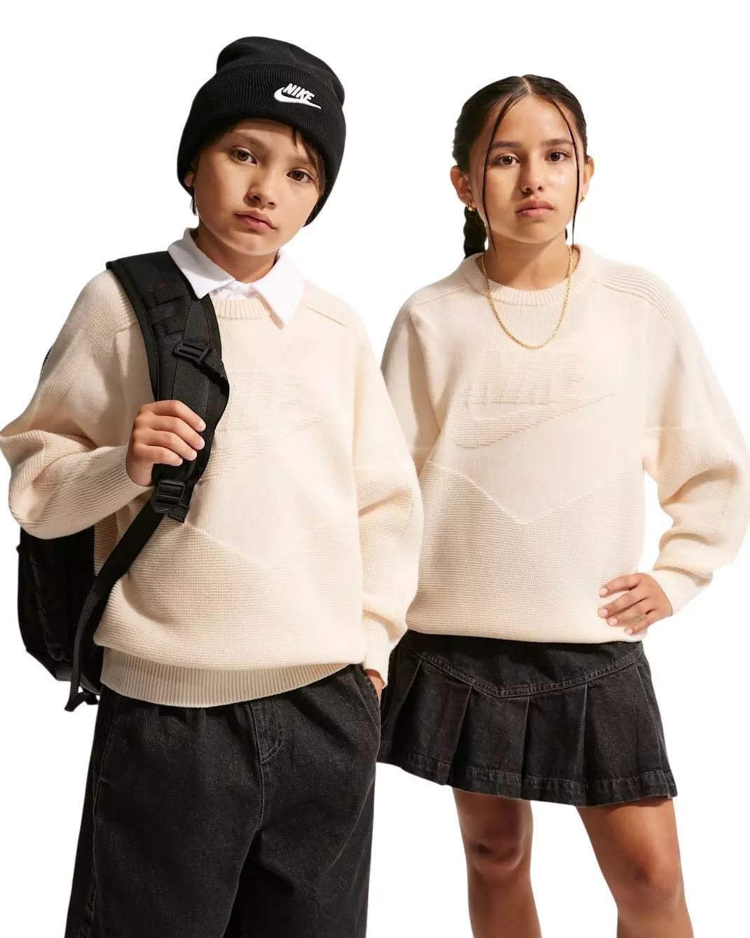 Nike Big Kids' Sportswear Crewneck Sweater - White - WHITE