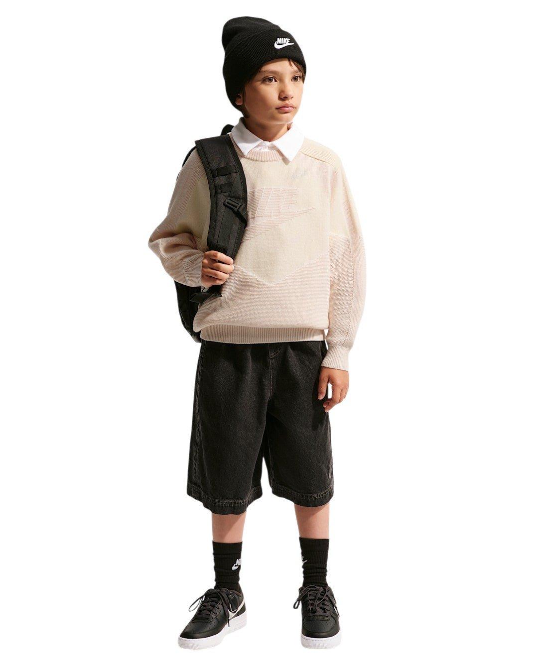 Nike Big Kids' Sportswear Crewneck Sweater - White - WHITE Thumbnail View 5