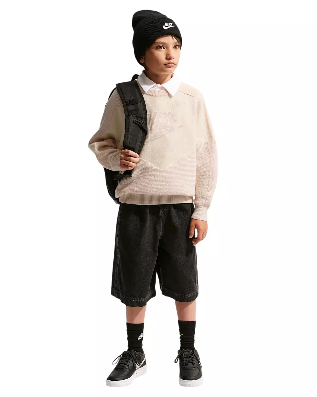 Nike Big Kids' Sportswear Crewneck Sweater - White - WHITE