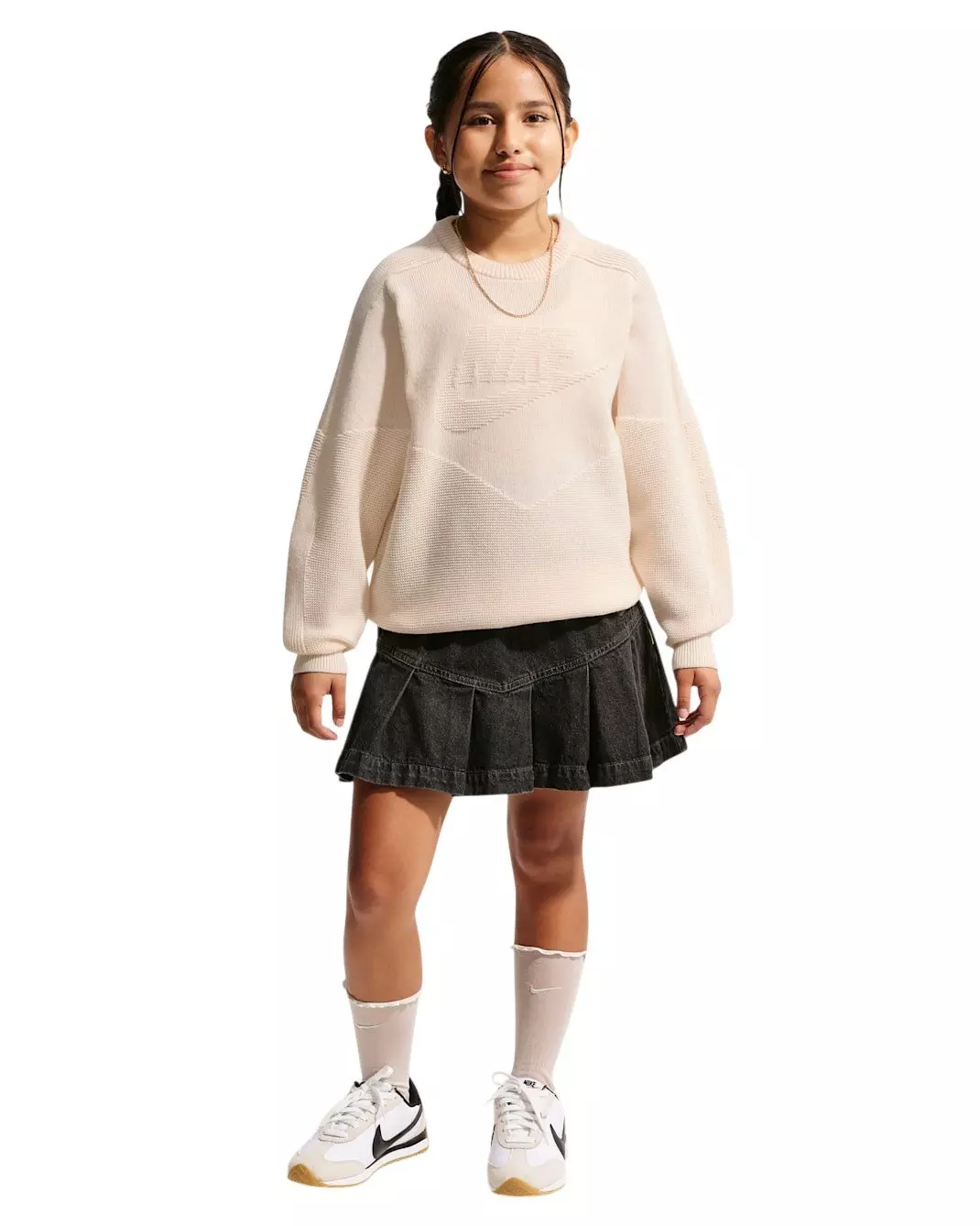 Nike Big Kids' Sportswear Crewneck Sweater - White - WHITE