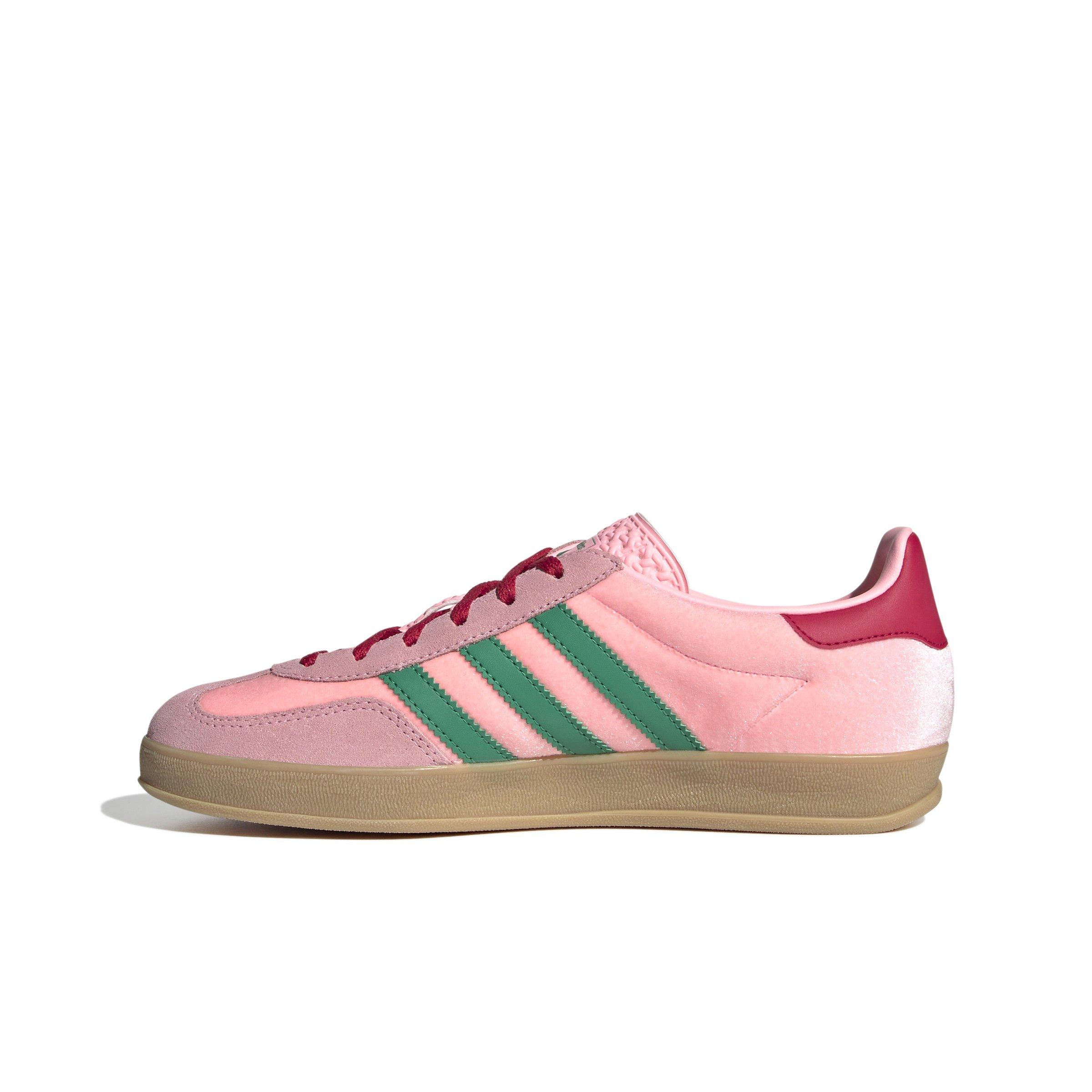adidas Originals Gazelle "Court Green/Glow Pink/Gum 3" Women's Shoe - GREEN/PINK/GUM Thumbnail View 2