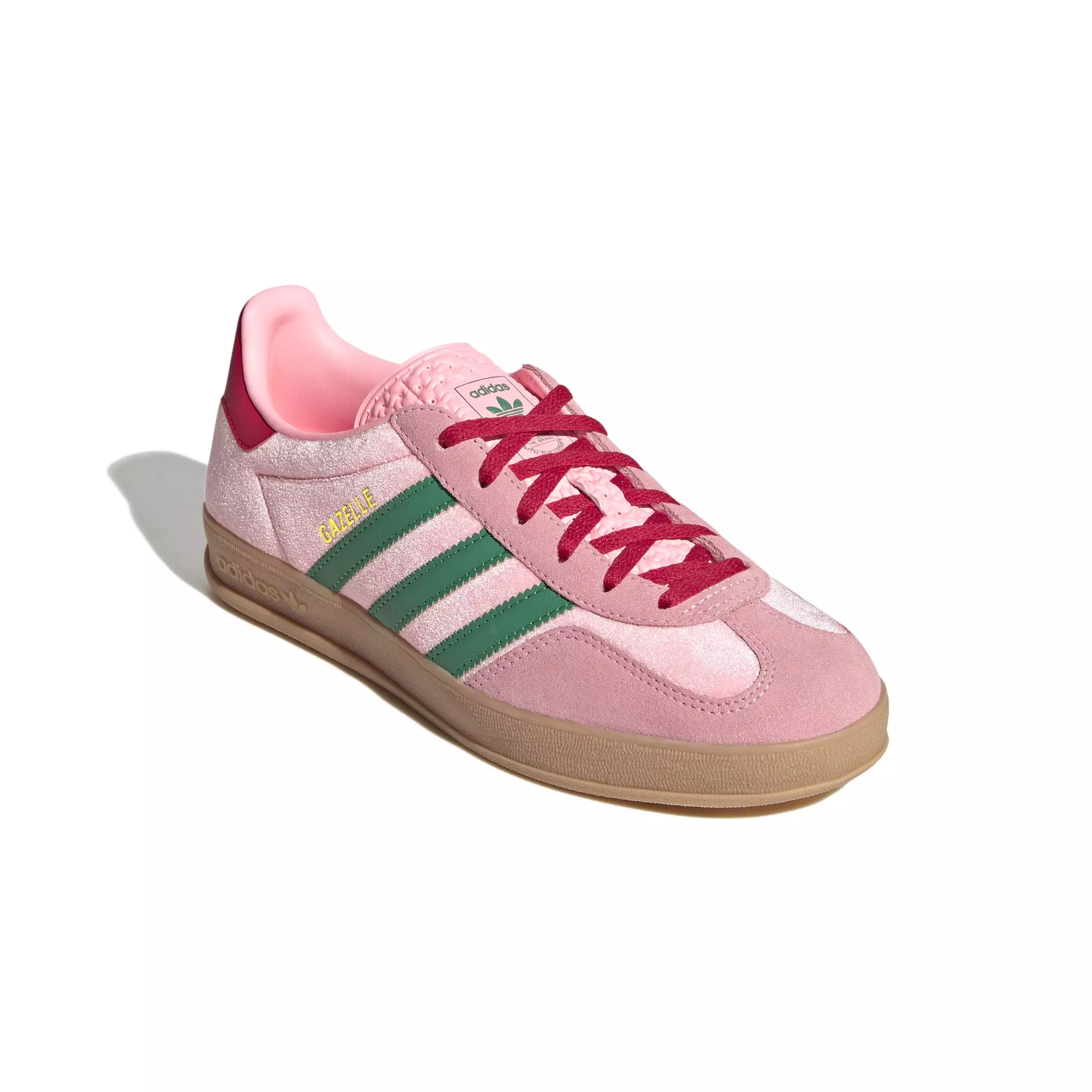 adidas Originals Gazelle "Court Green/Glow Pink/Gum 3" Women's Shoe - GREEN/PINK/GUM
