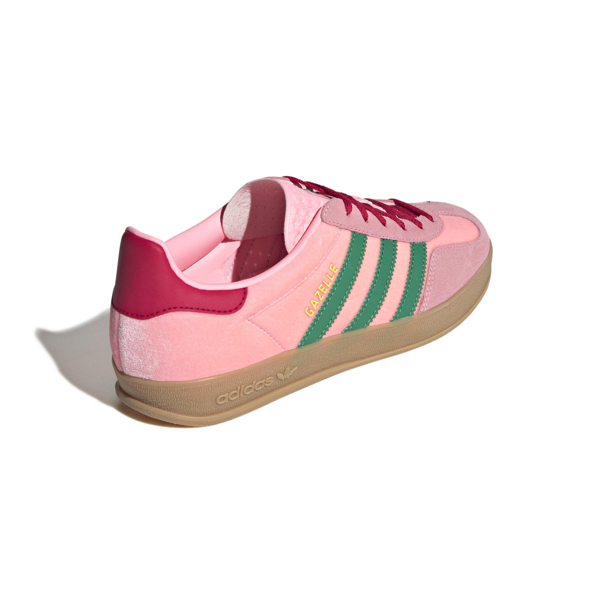 adidas Originals Gazelle "Court Green/Glow Pink/Gum 3" Women's Shoe - GREEN/PINK/GUM Thumbnail View 4