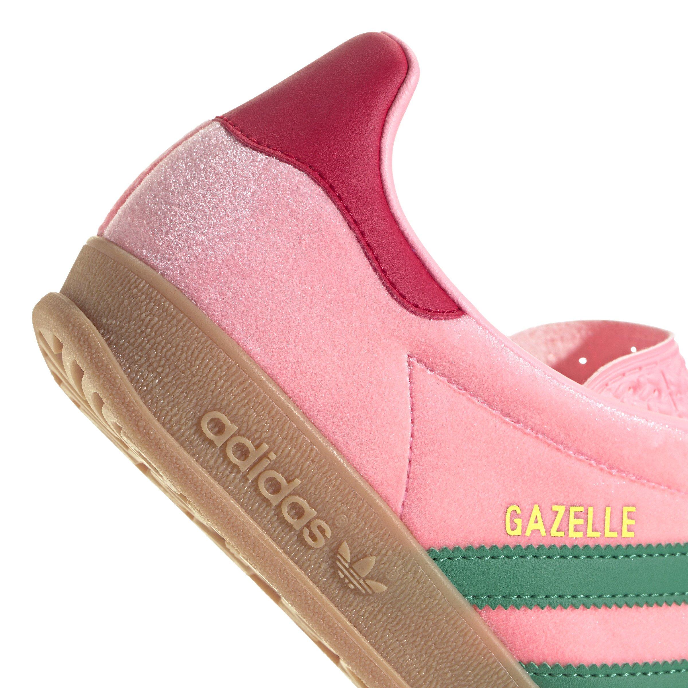 adidas Originals Gazelle "Court Green/Glow Pink/Gum 3" Women's Shoe - GREEN/PINK/GUM Thumbnail View 8