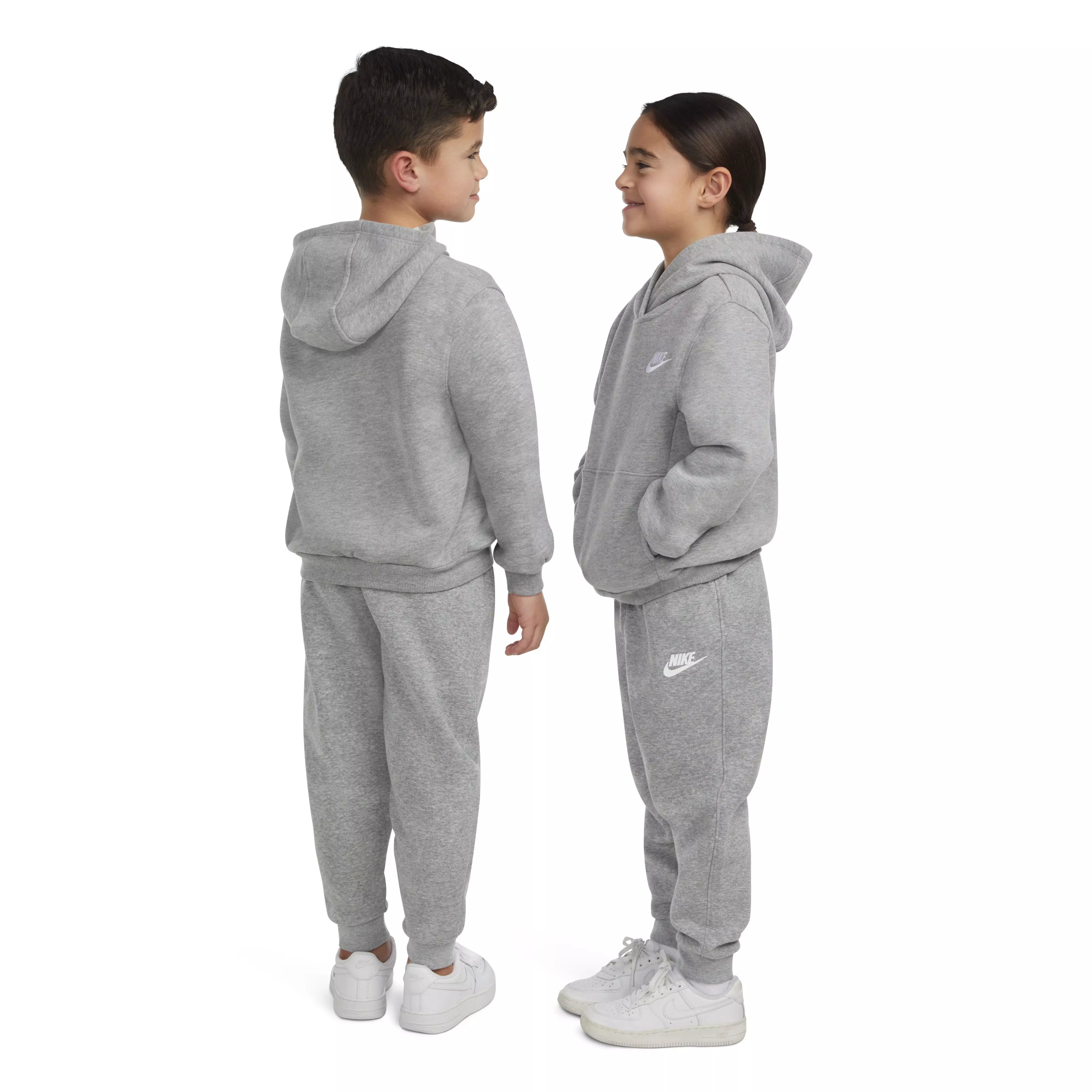 Nike Little Kids' Sportswear Club Fleece Pullover Hoodie - Dk Grey - DK GREY