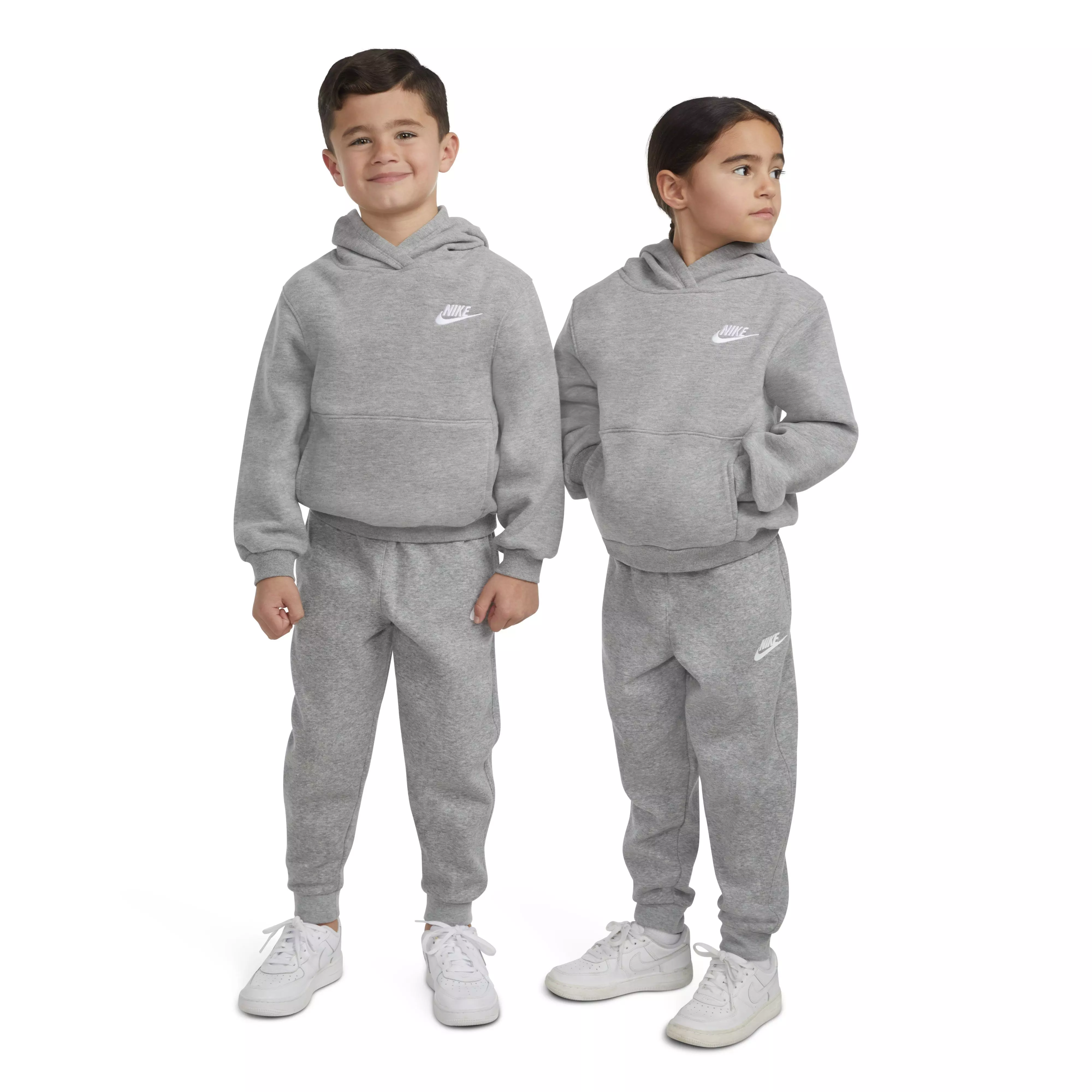 Nike Little Kids' Sportswear Club Fleece Pullover Hoodie - Dk Grey - DK GREY