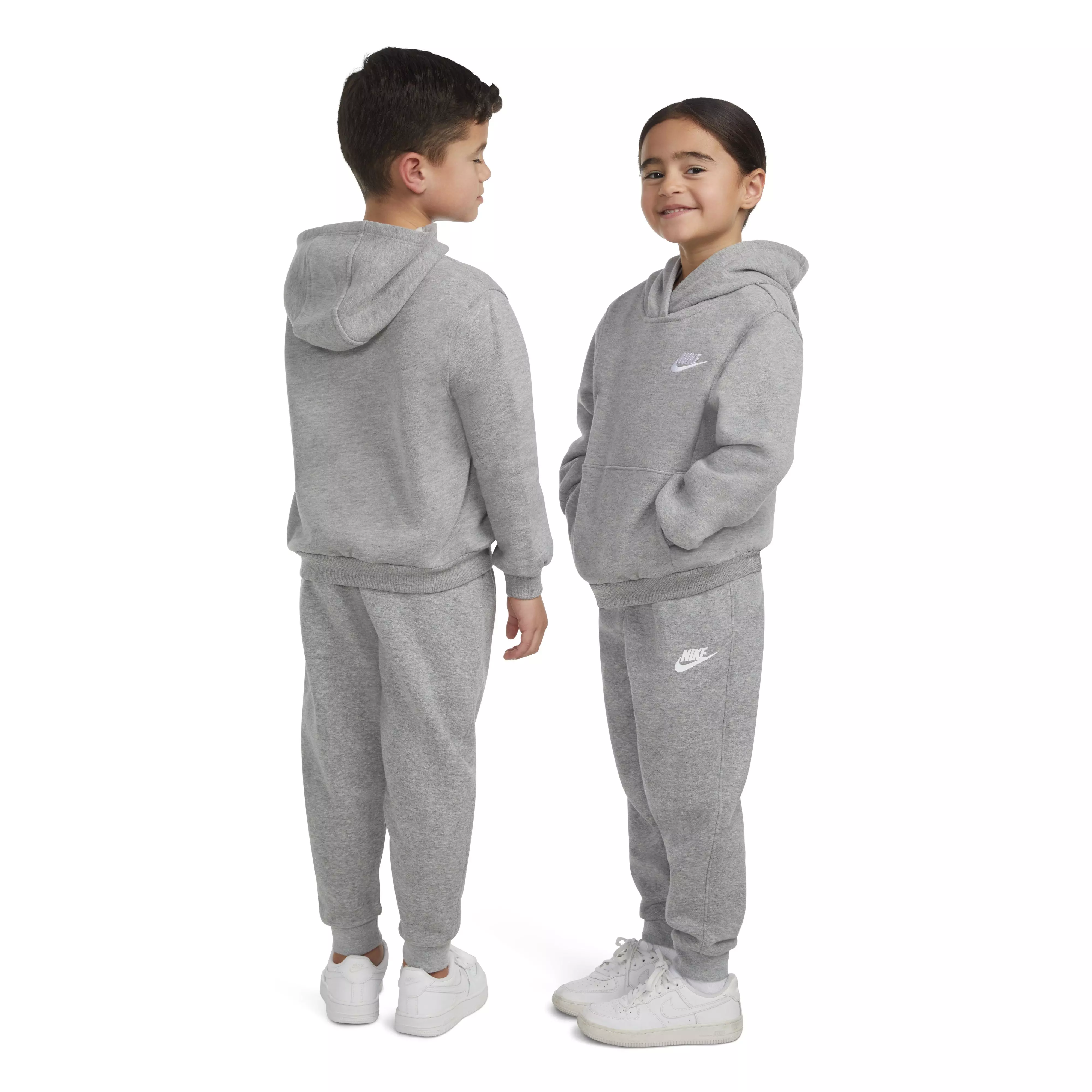 Nike Little Kids' Sportswear Club Fleece Pullover Hoodie -Dk Grey - DK GREY