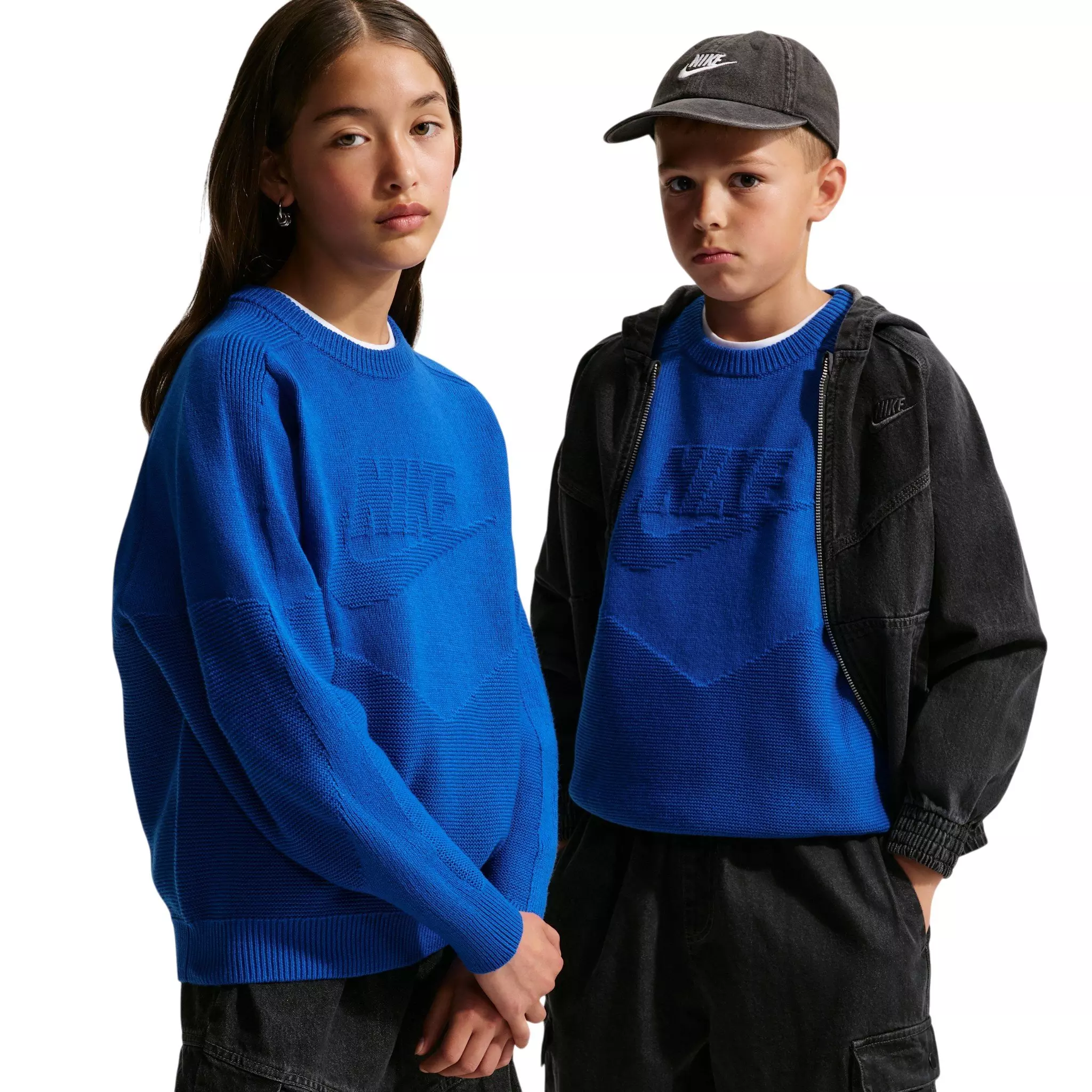 Nike Big Kids' Sportswear Crewneck Sweater - Blue - BLUE