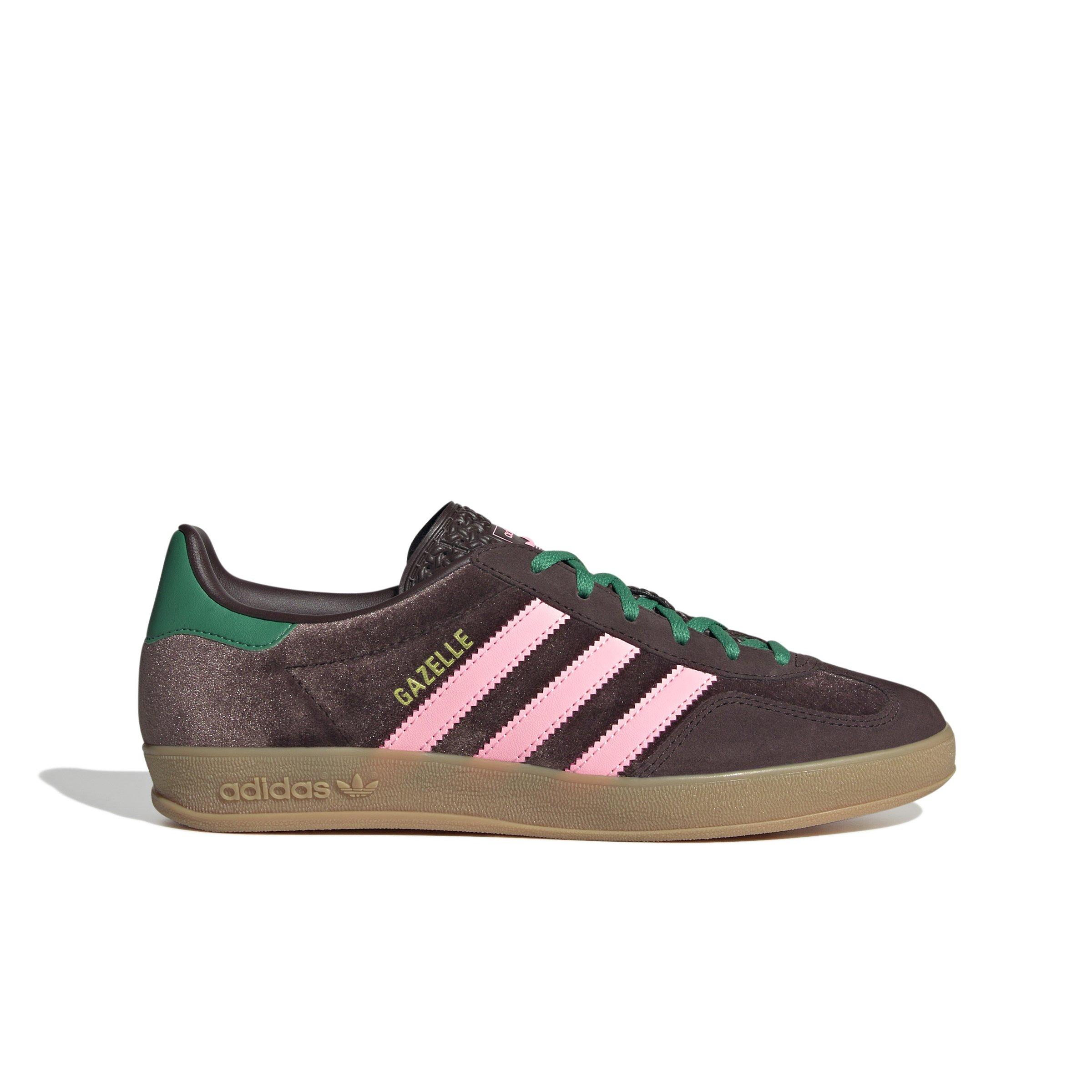 adidas Originals Gazelle "Dark Brown/Glow Pink/Court Green" Women's Shoe - DK BROWN/PINK/GREEN Thumbnail View 1
