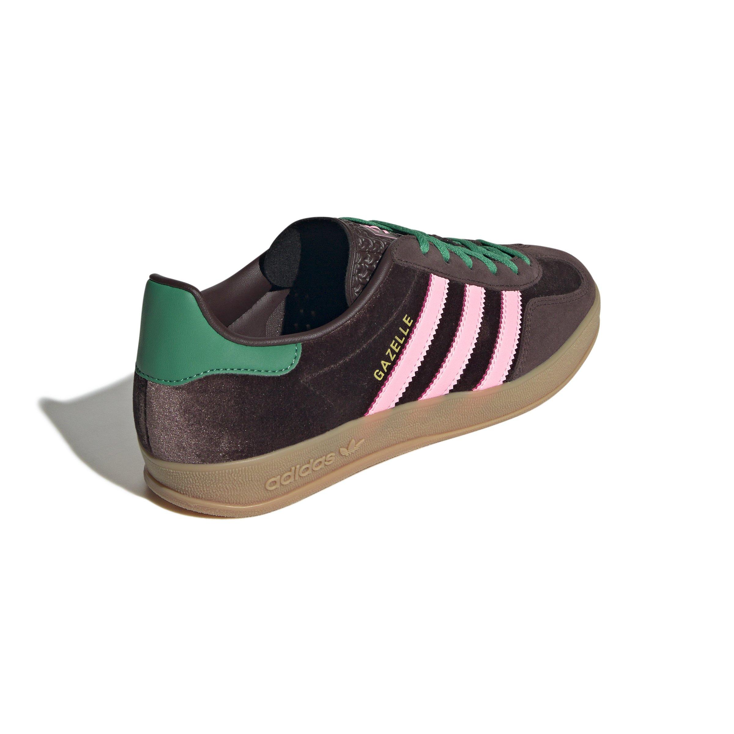 adidas Originals Gazelle "Dark Brown/Glow Pink/Court Green" Women's Shoe - DK BROWN/PINK/GREEN Thumbnail View 4