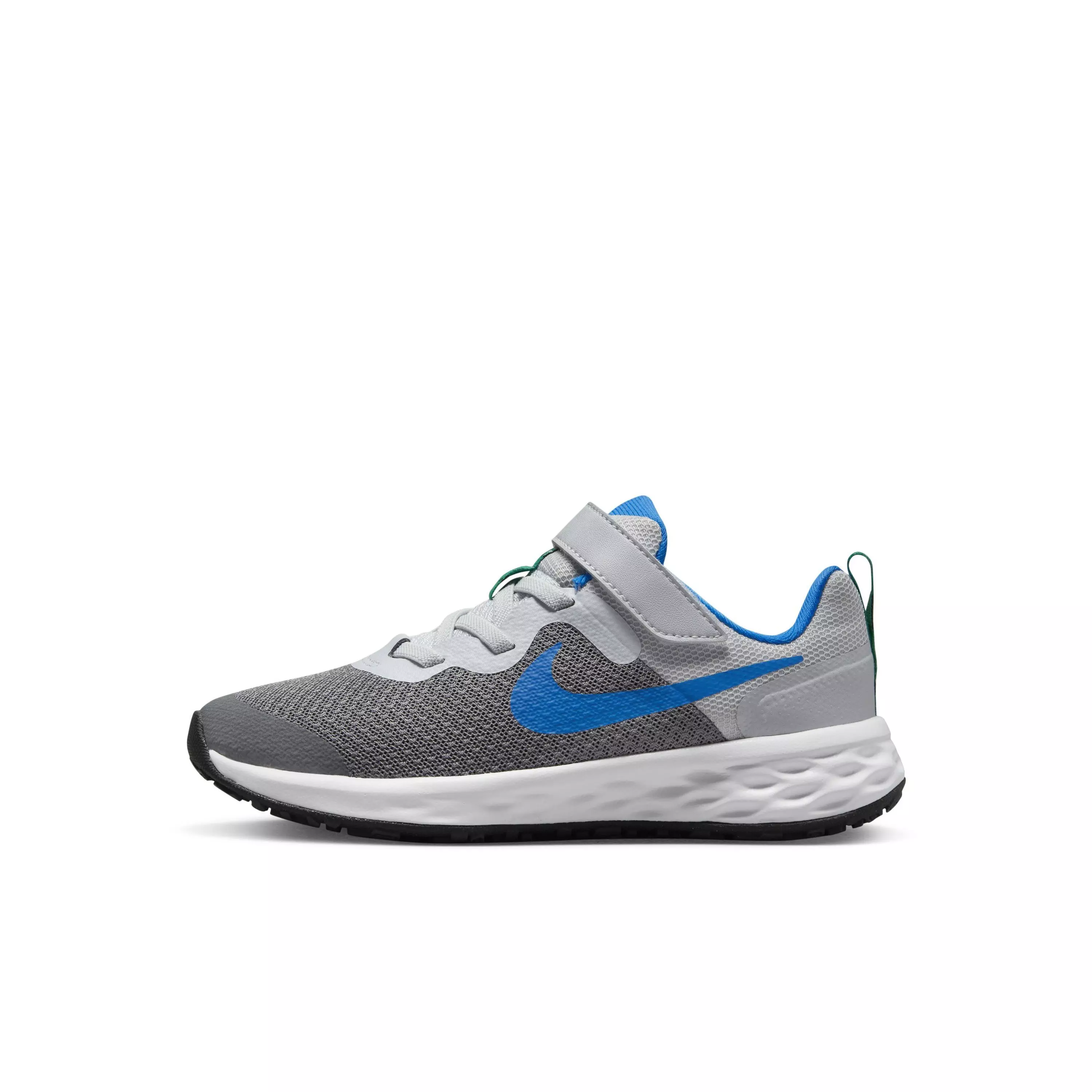 Nike Revolution 6 "Cool Grey/Deep Royal Blue/Pure Platinum/Photo Blue" Preschool Boys' Running Shoe - GREY/ROYAL/PLATINUM/BLUE