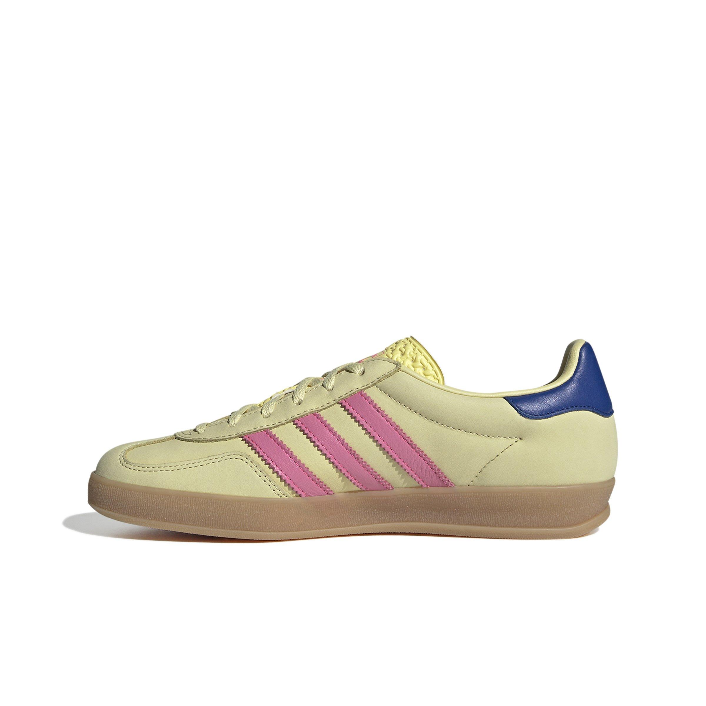 adidas Originals Gazelle "Powder Yellow/Lucid Pink/Team Royal Blue" Women's Shoe - YELLOW/PINK/ROYAL Thumbnail View 2