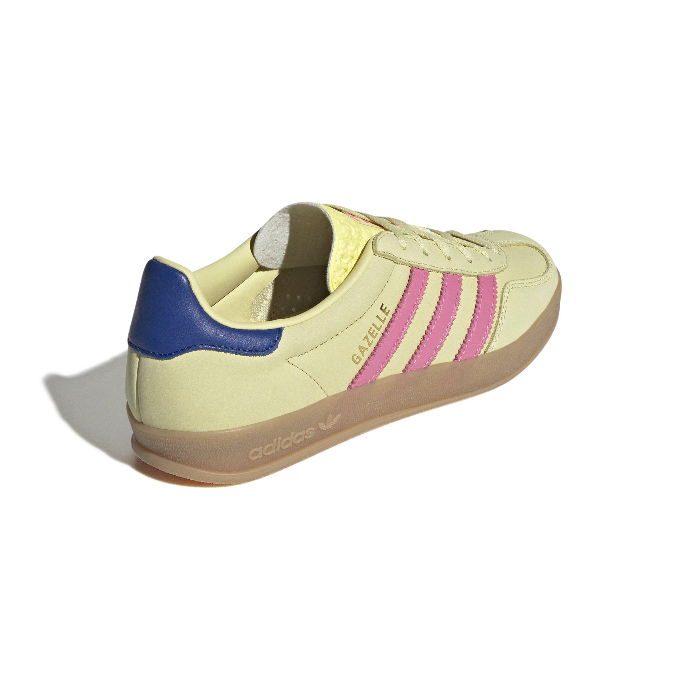 adidas Originals Gazelle "Powder Yellow/Lucid Pink/Team Royal Blue" Women's Shoe - YELLOW/PINK/ROYAL Thumbnail View 4