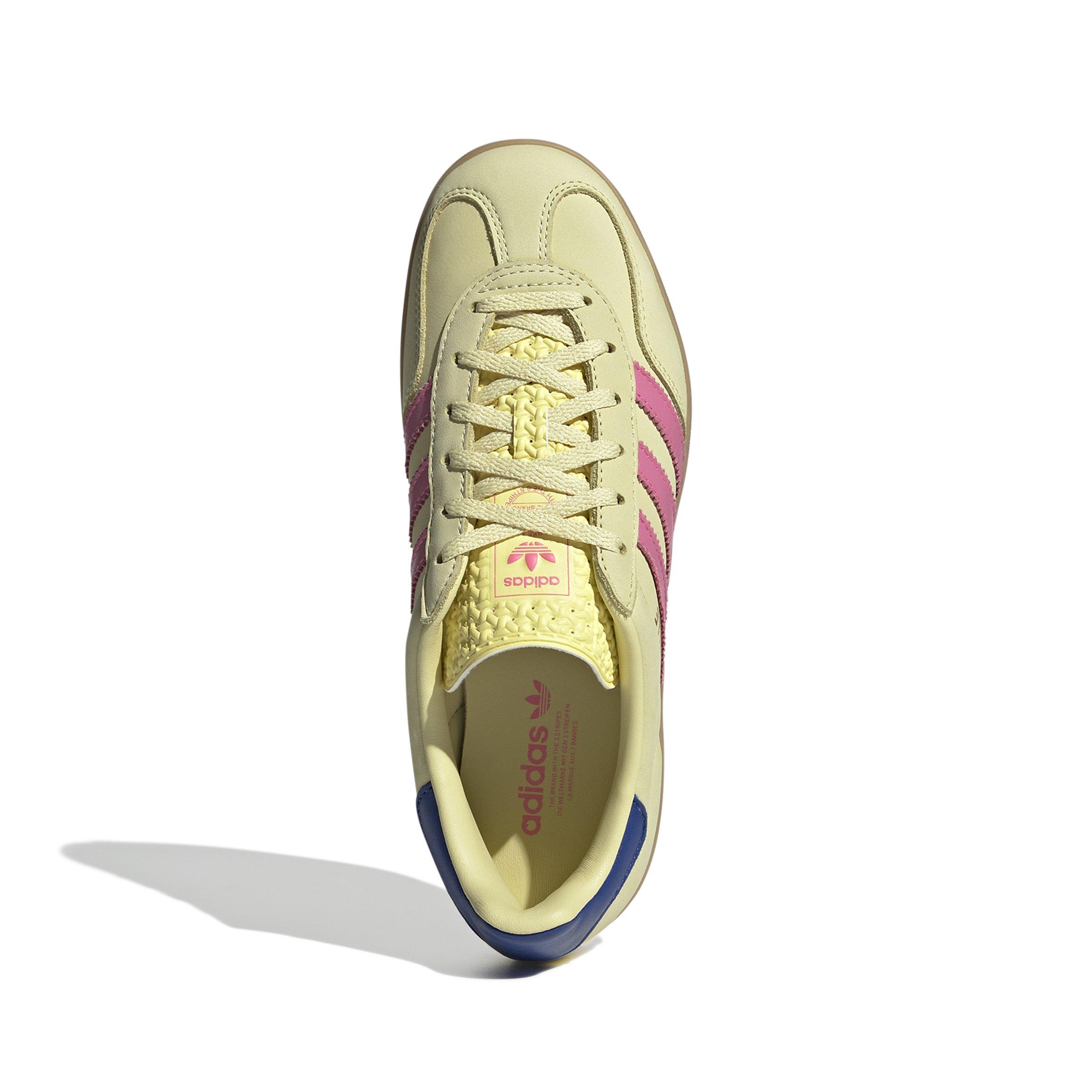 adidas Originals Gazelle "Powder Yellow/Lucid Pink/Team Royal Blue" Women's Shoe - YELLOW/PINK/ROYAL Thumbnail View 5