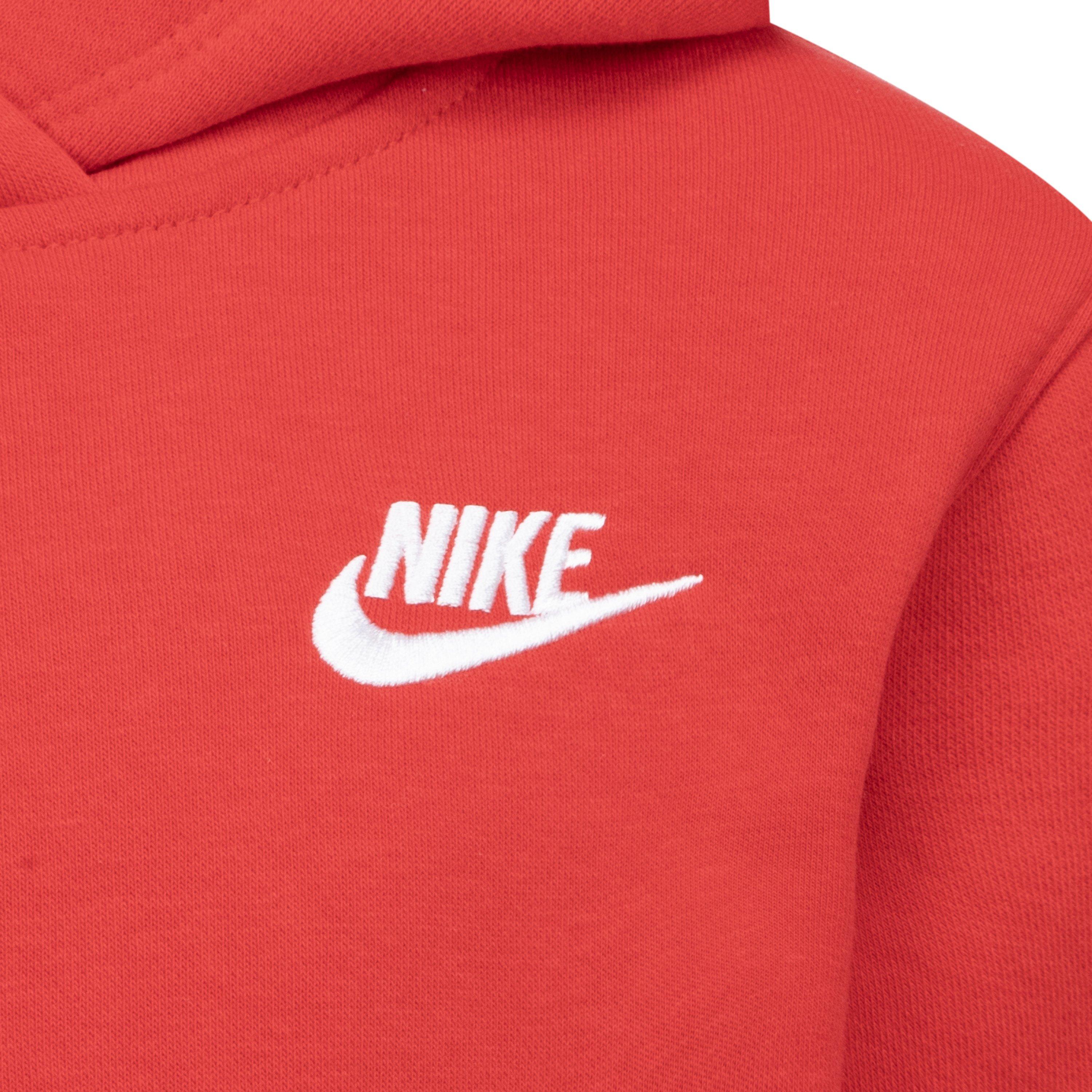 Nike Sportswear Club Fleece Little Kids' Red Pullover Hoodie