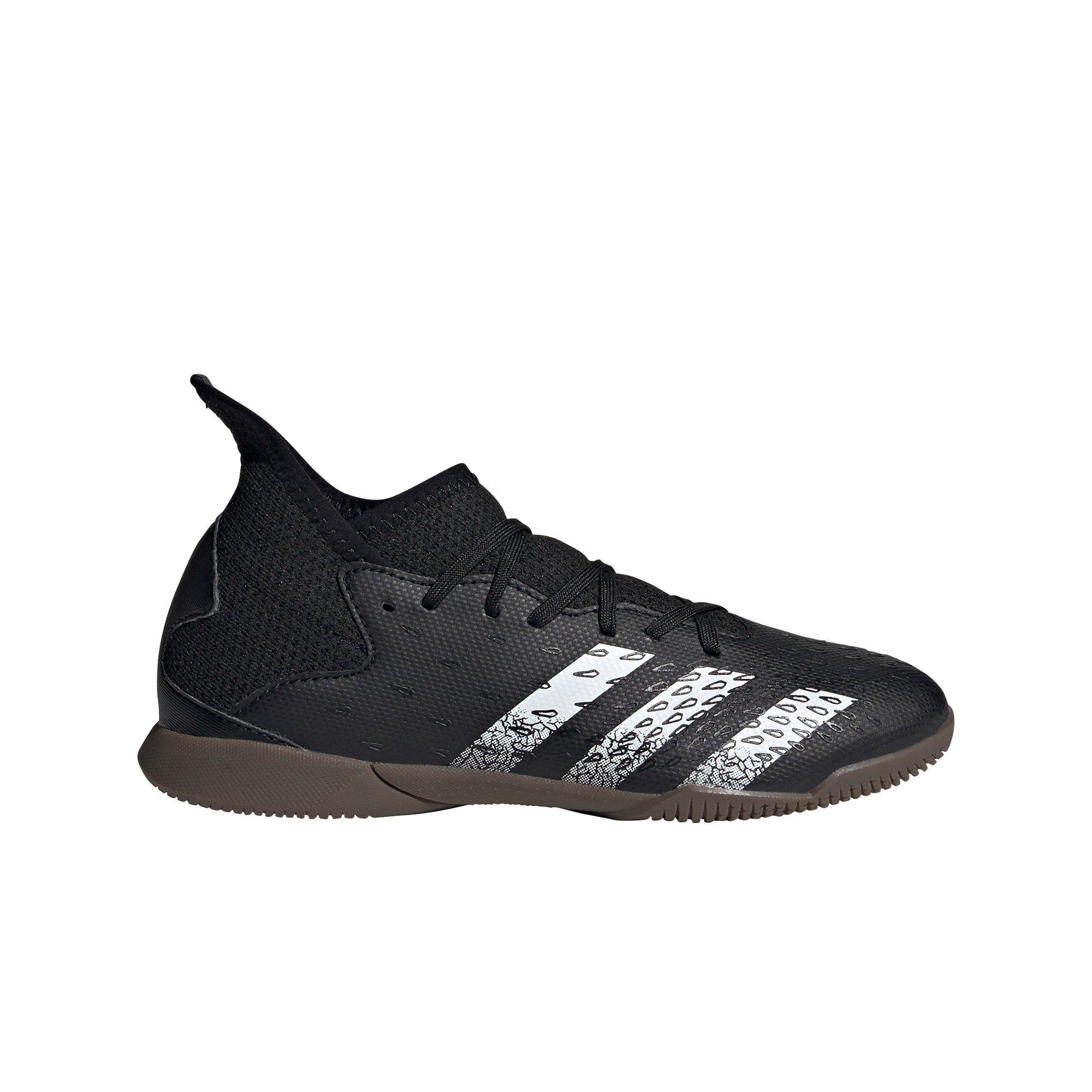 adidas Predator Freak.3 Indoor J "Black/White" Preschool Kids' Soccer Cleat - BLACK/GUM Thumbnail View 1