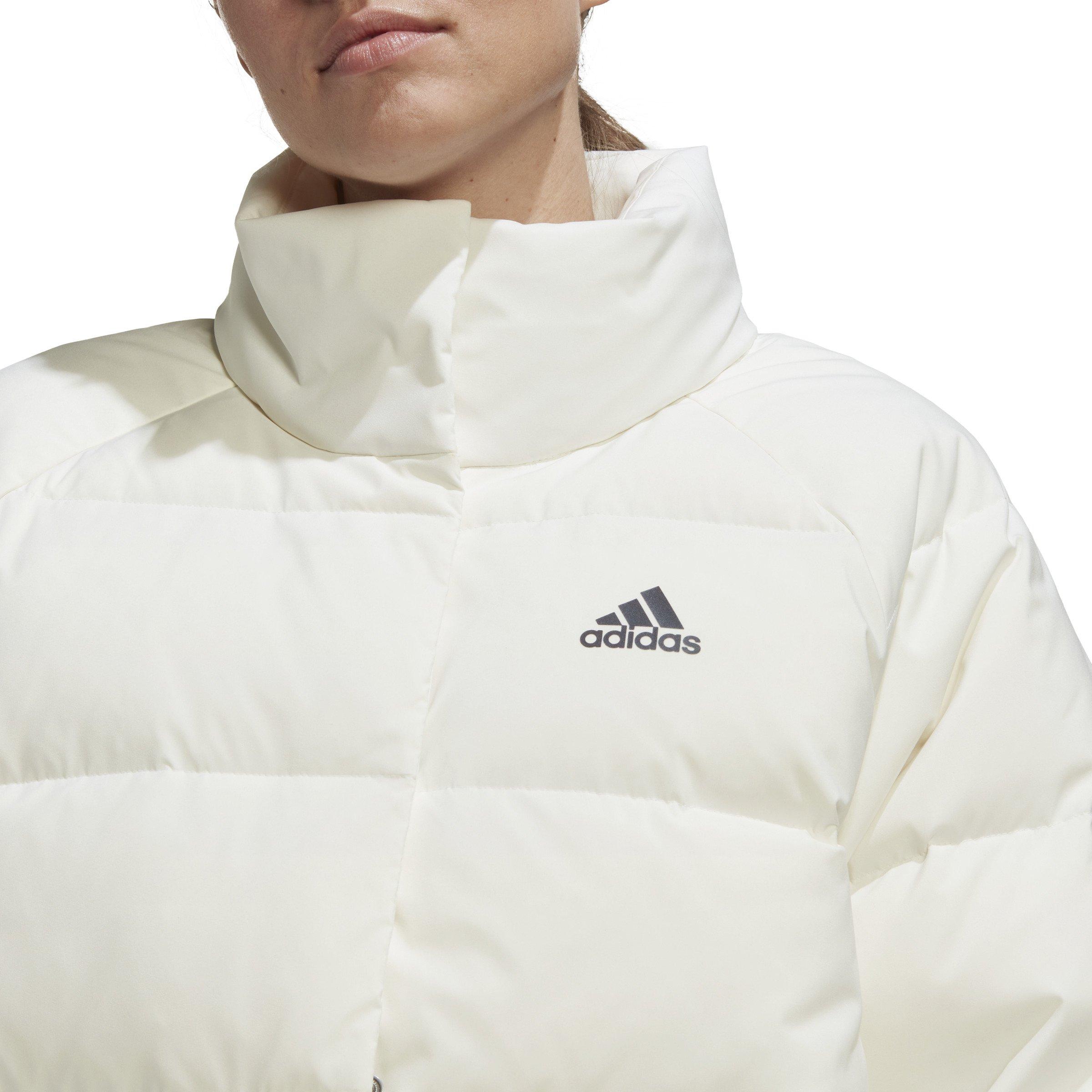 adidas Women's Helionic Relaxed Down Jacket - White - Hibbett | City Gear