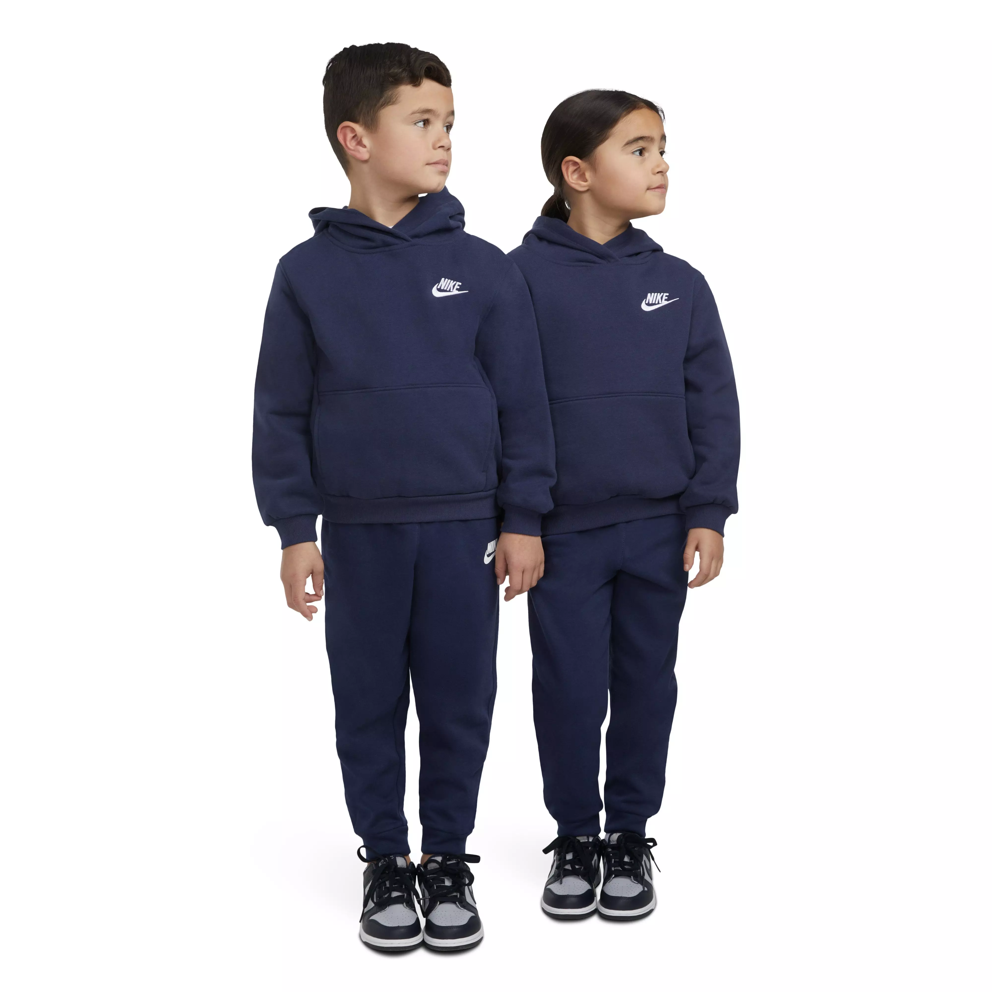 Nike Little Kids' Sportswear Club Fleece Pullover Hoodie - Navy - NAVY