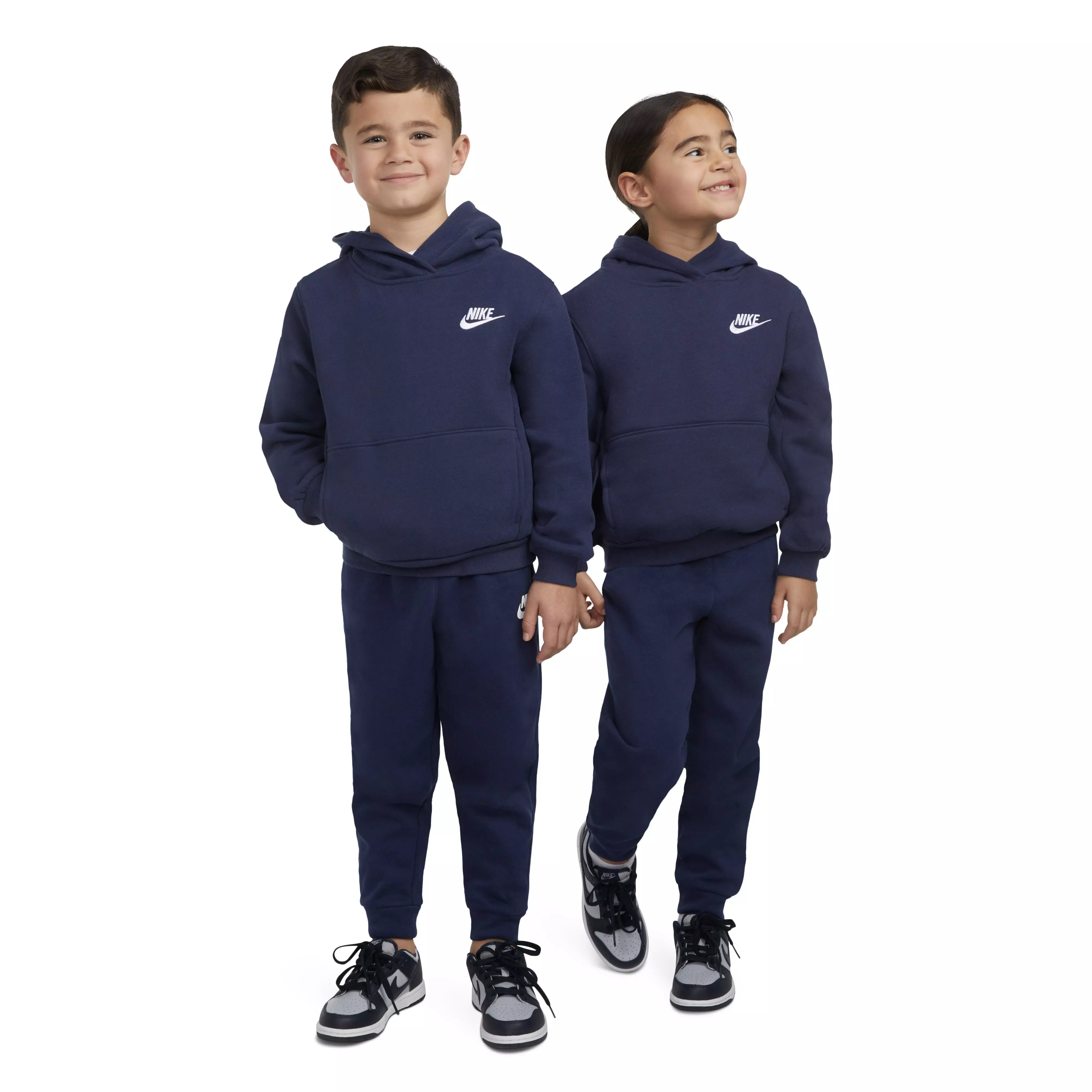 Nike Little Kids' Sportswear Club Fleece Pullover Hoodie - Navy - NAVY