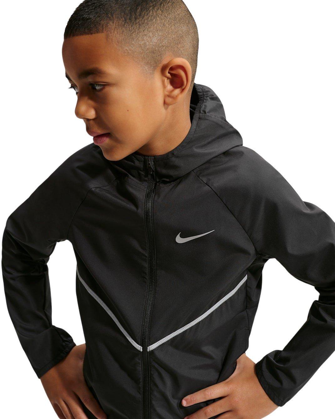 Nike Big Kids' Miler Repel UV Training Jacket - Black - BLACK Thumbnail View 3