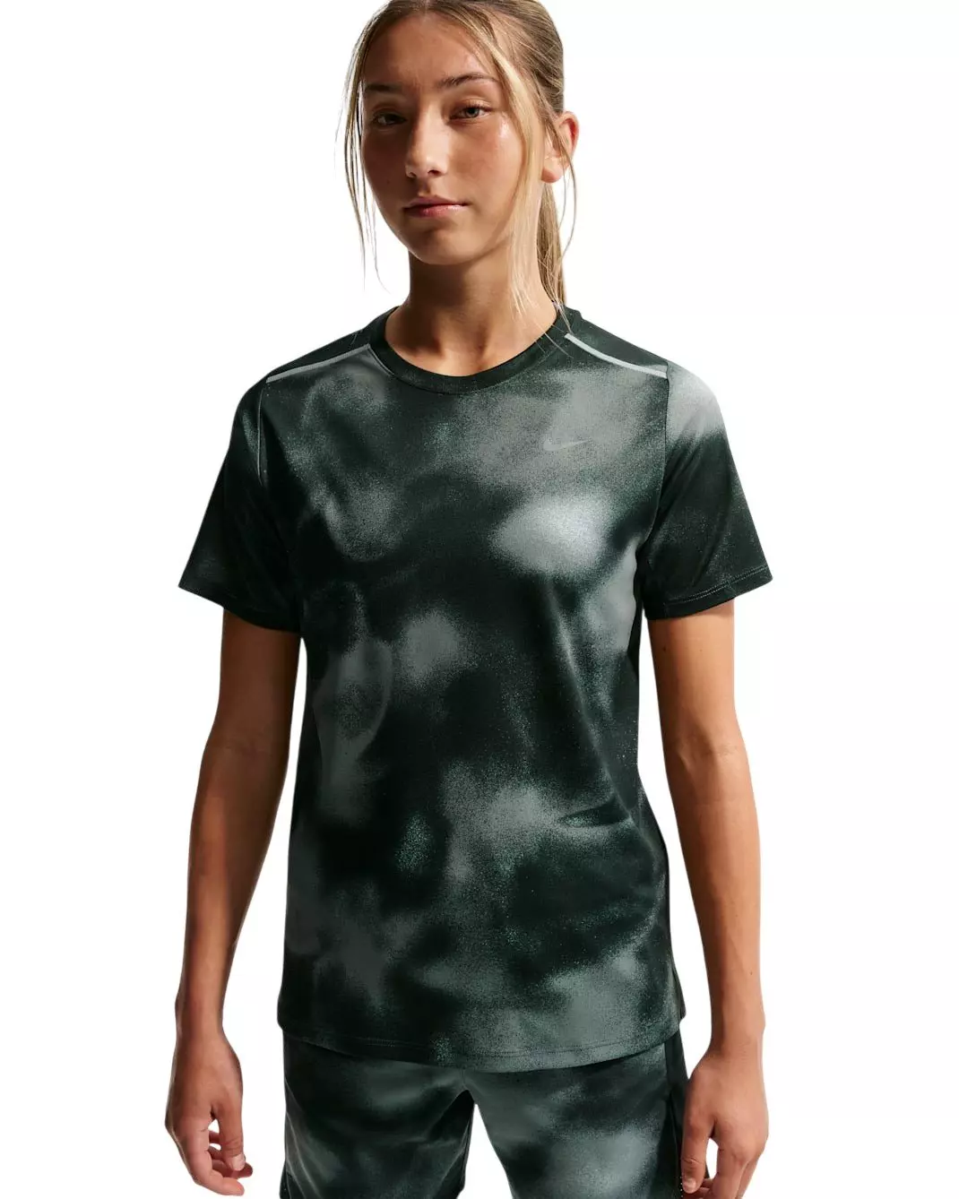 Nike Big Kids' Miler Dri-FIT Short Sleeve Running Top - Black - BLACK
