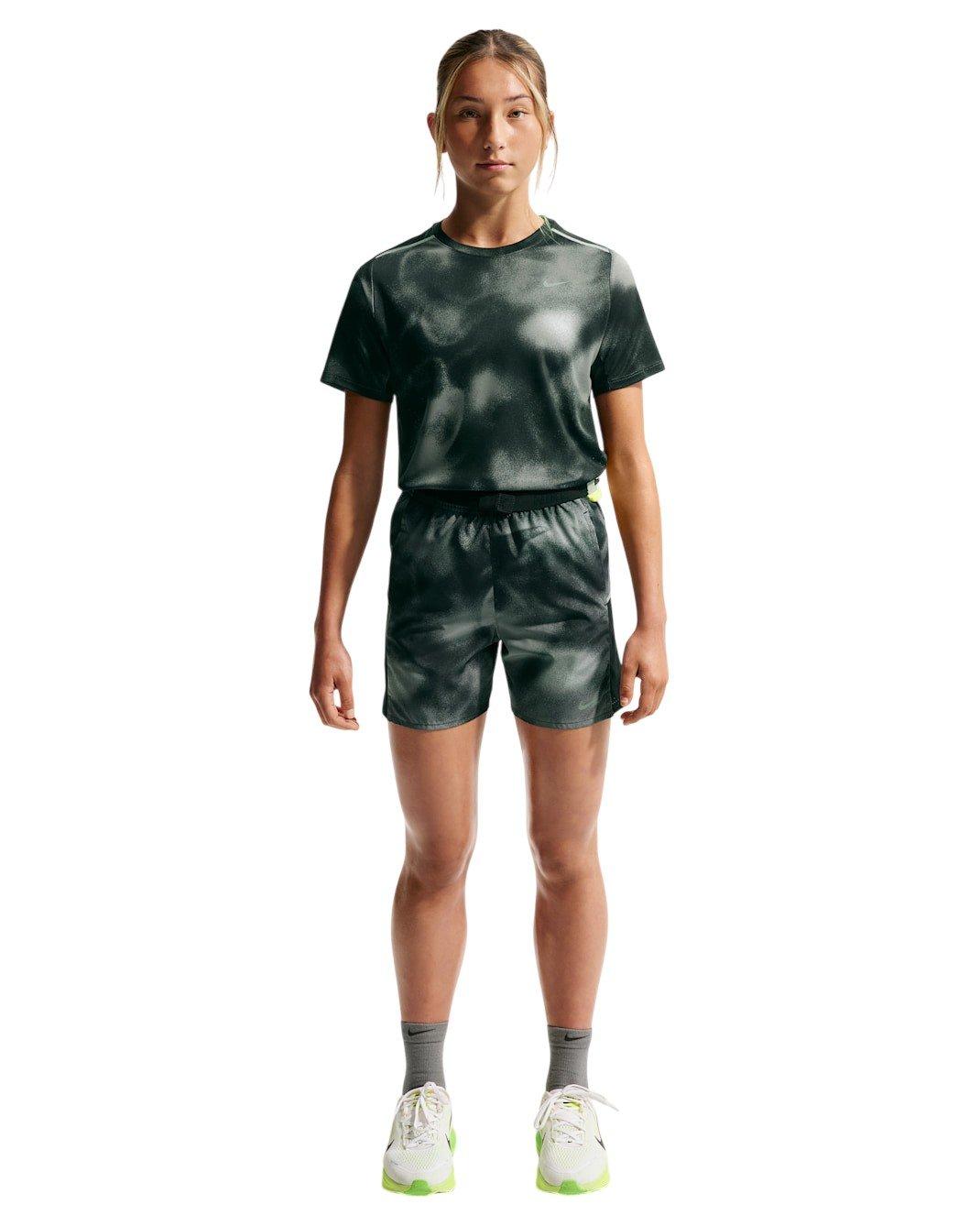 Nike Big Kids' Miler Dri-FIT Short Sleeve Running Top - Black - BLACK Thumbnail View 4
