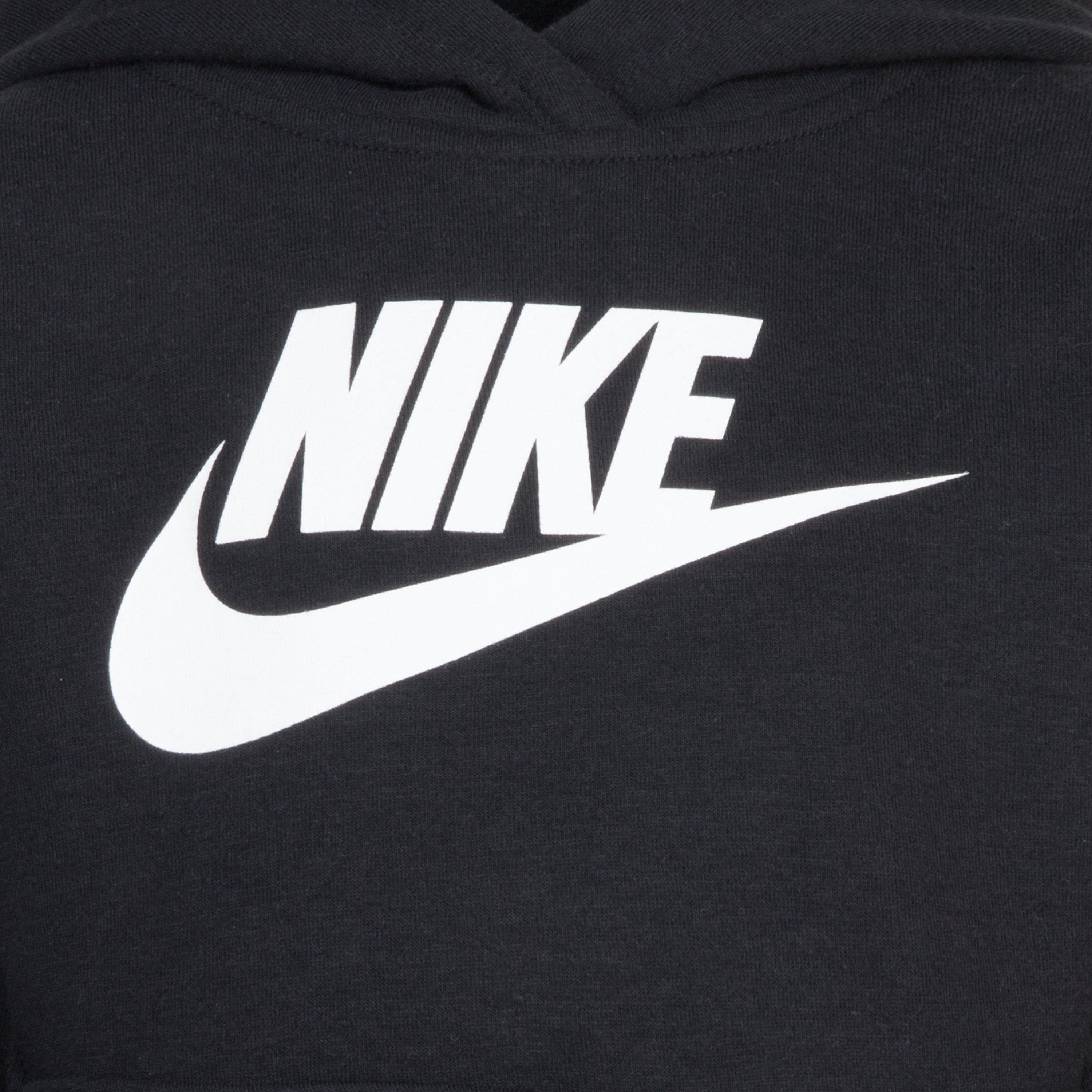 Nike Little Kids' Sportswear Club Fleece HBR Hoodie - Black - BLACK Thumbnail View 3
