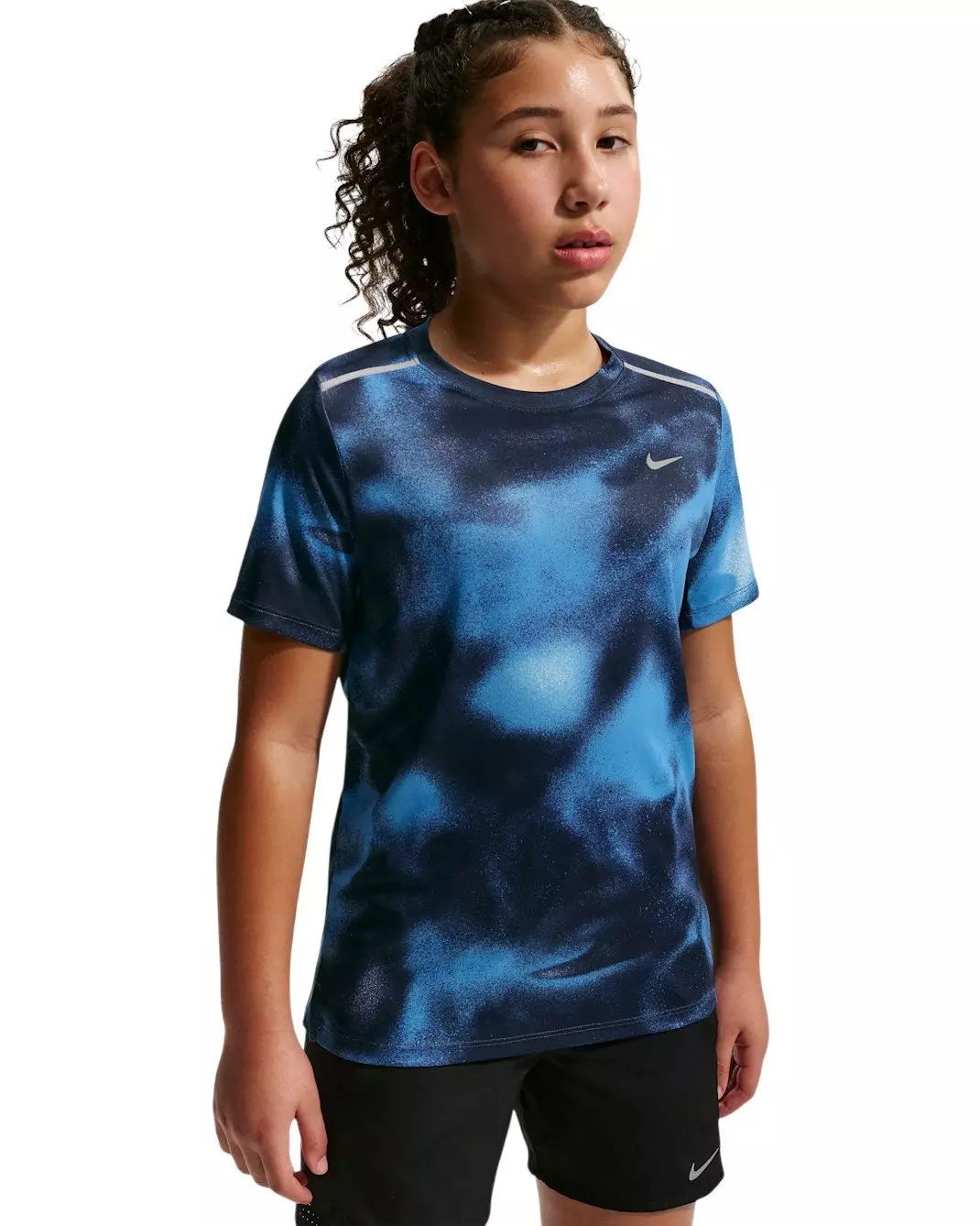 Nike Big Kids' Miler Dri-FIT Short Sleeve Running Top - Blue/Navy - BLUE/NAVY