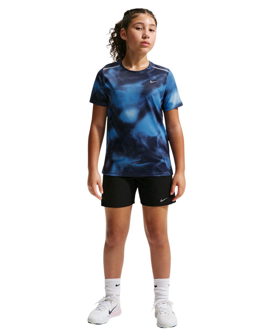 Nike Miler Dri-FIT Big Kids' Blue/Navy Short Sleeve Running Top