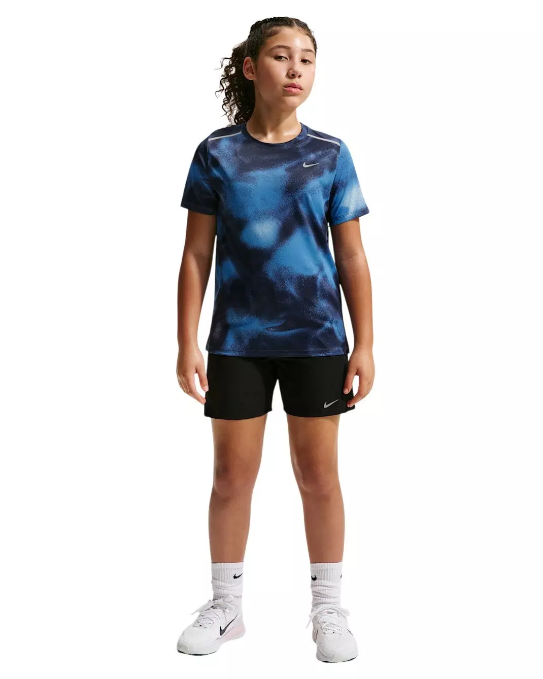 Nike Big Kids' Miler Dri-FIT Short Sleeve Running Top - Blue/Navy - BLUE/NAVY