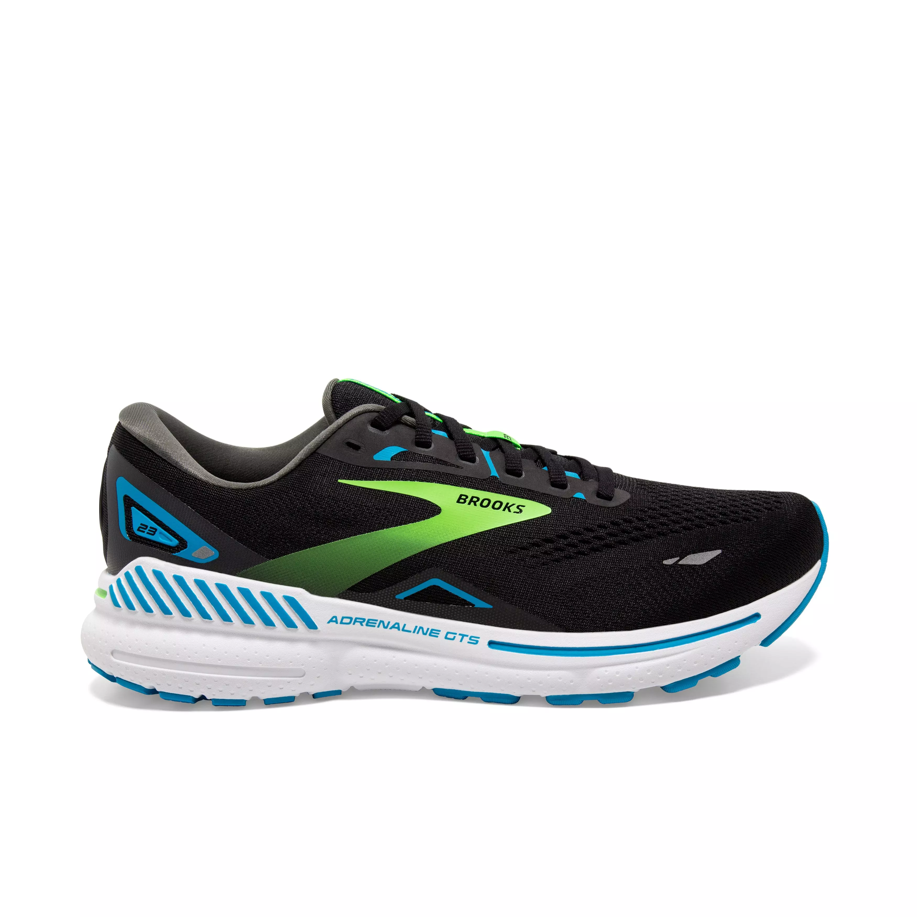 Brooks Adrenaline GTS 23 "Black/Hawaiian Ocean/Green" Men's Extra Wide Running Shoe - BLACK/OCEAN/GREEN