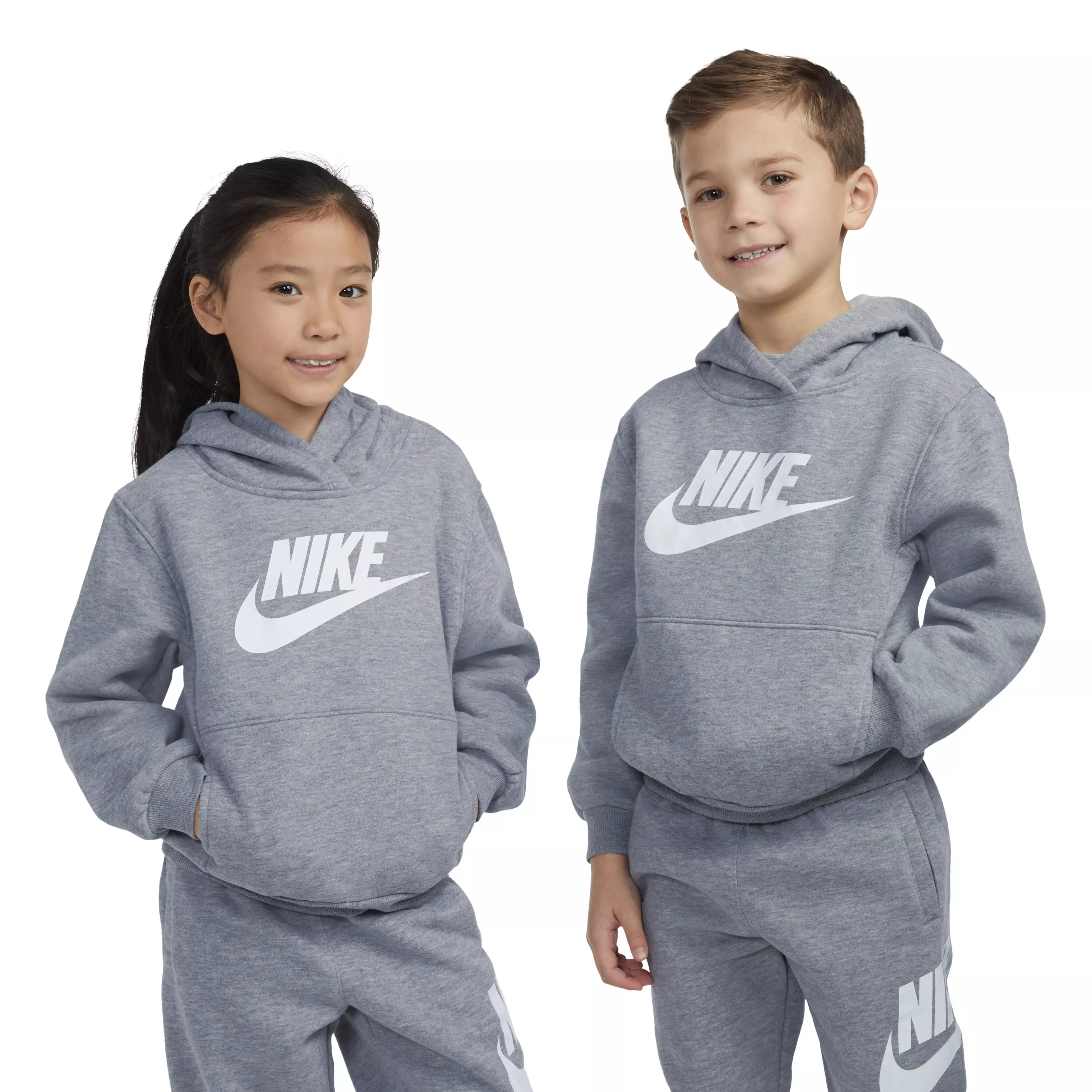 Nike Little Kids' Sportswear Club Fleece HBR Hoodie - Dk Grey - DK GREY