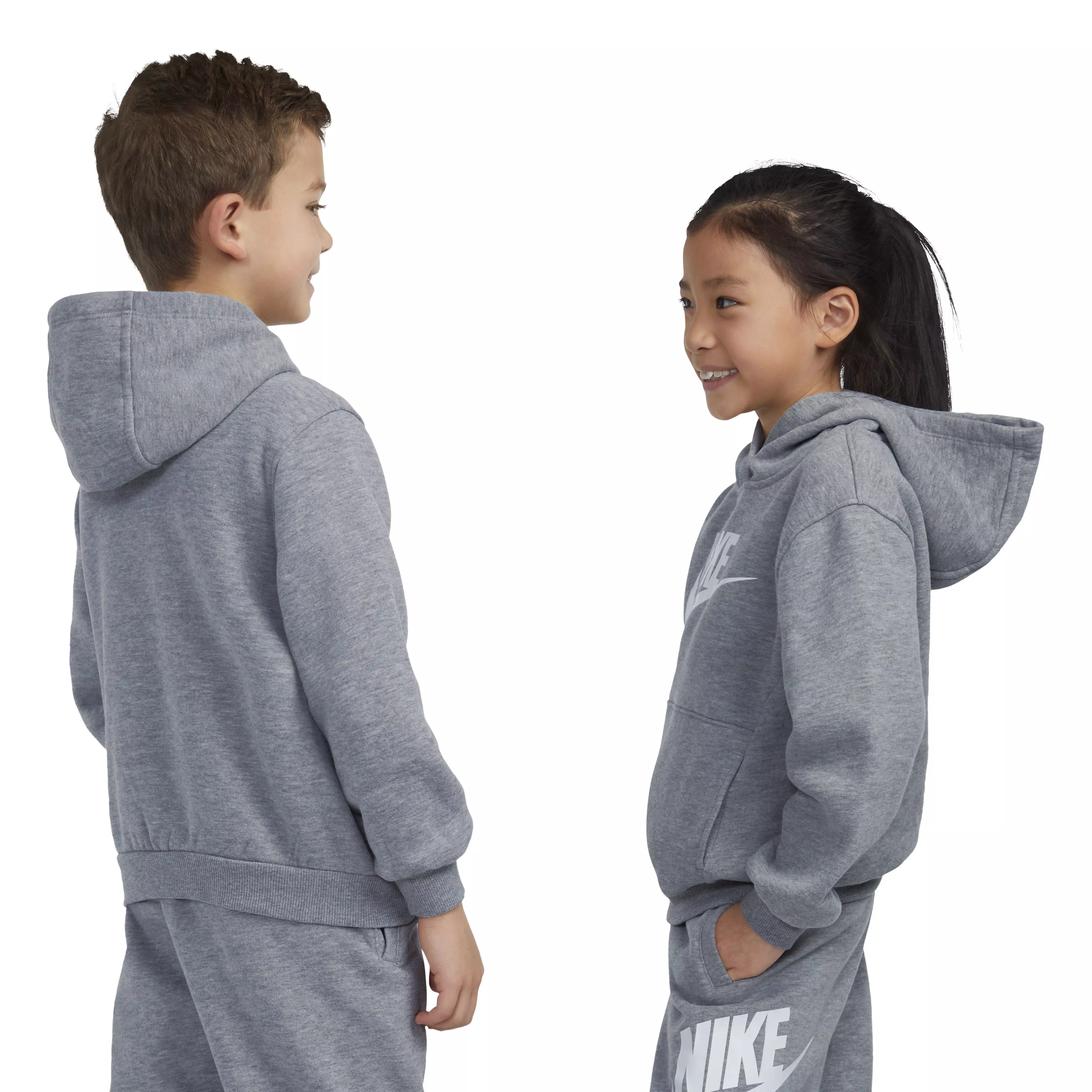 Nike Little Kids' Sportswear Club Fleece HBR Hoodie -Dk Grey - DK GREY