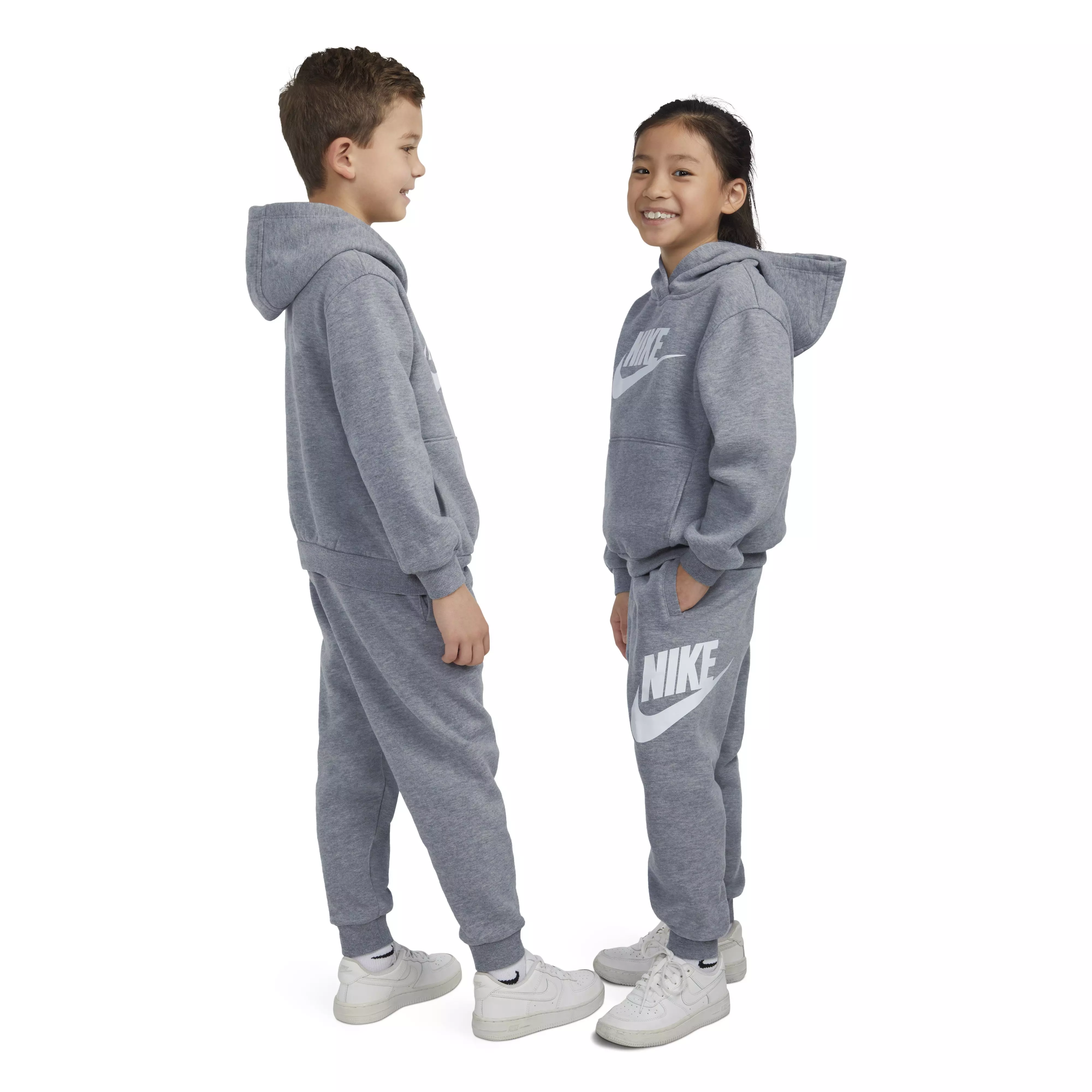 Nike Little Kids' Sportswear Club Fleece HBR Hoodie - Dk Grey - DK GREY