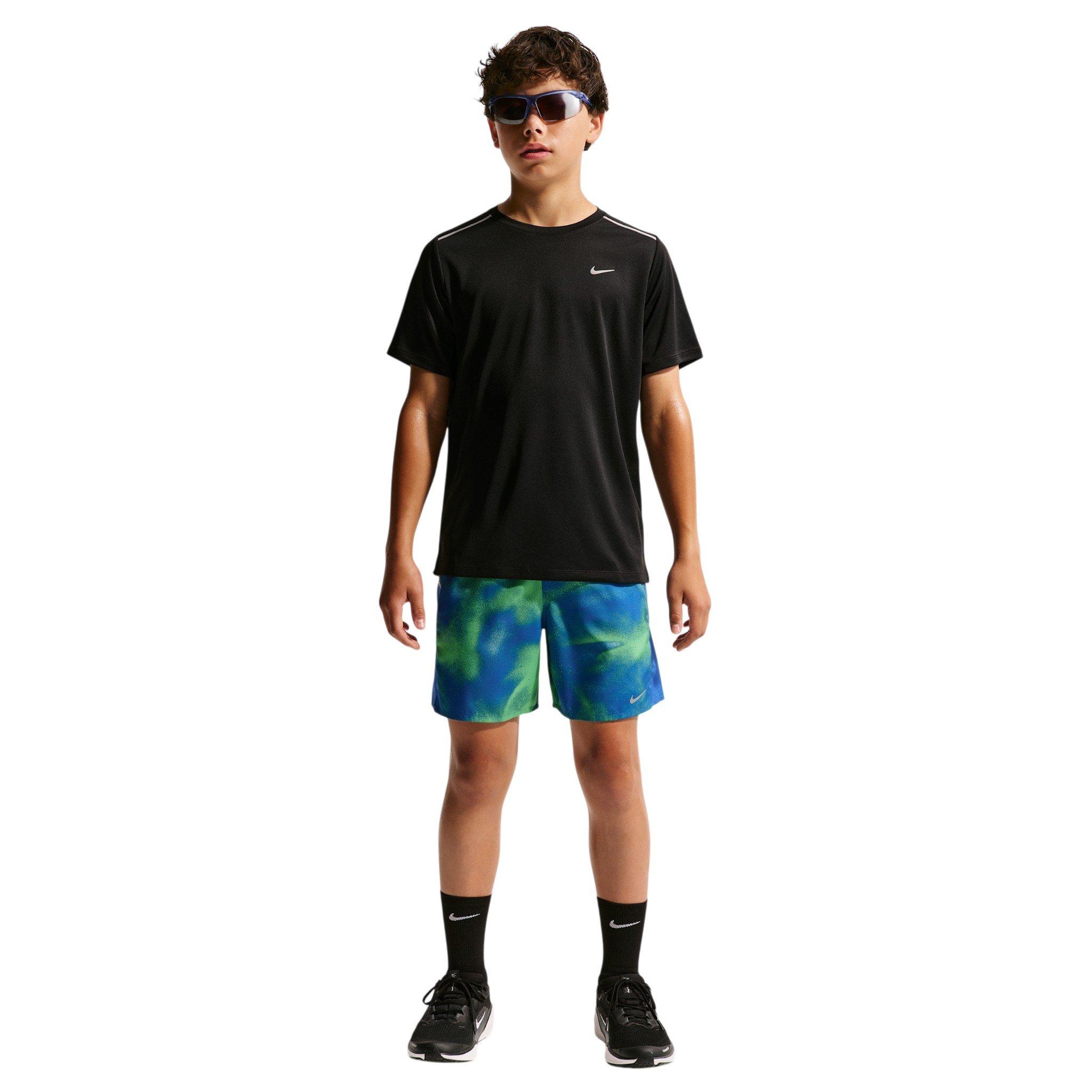 Nike Big Boys' Miler Dri-FIT Shorts - Blue/Green - BLUE/GREEN