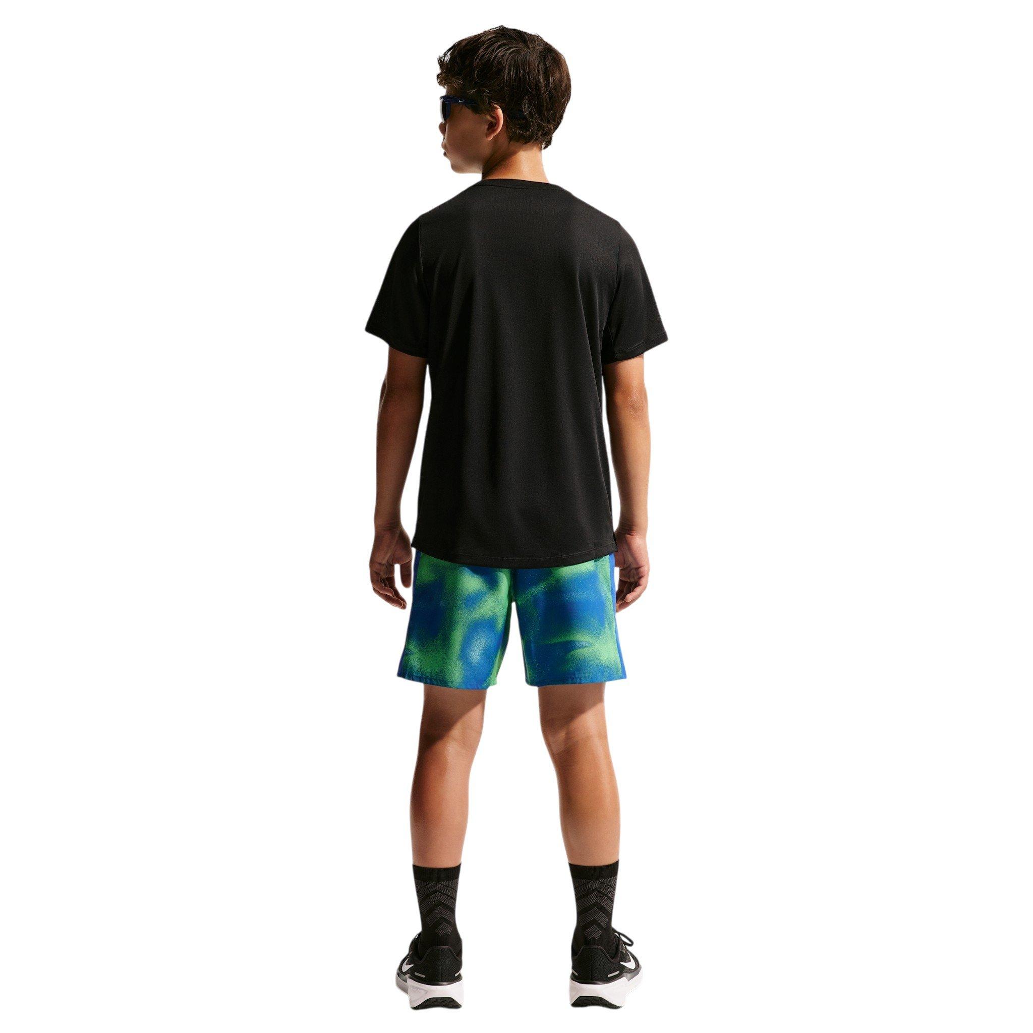 Nike Big Boys' Miler Dri-FIT Shorts - Blue/Green - BLUE/GREEN