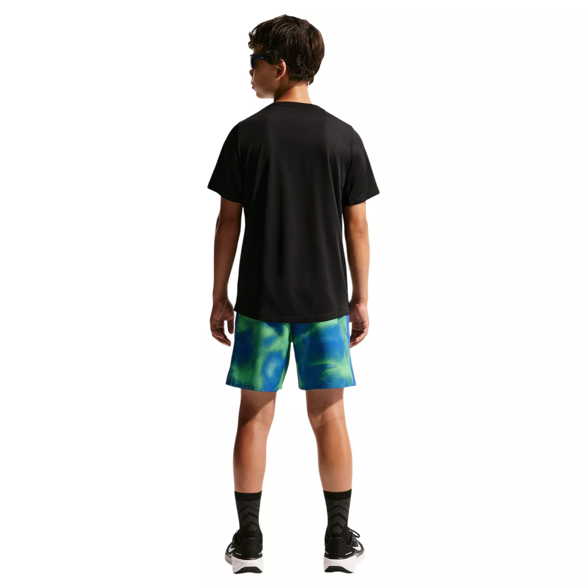 Nike Big Boys' Miler Dri-FIT Shorts - Blue/Green - BLUE/GREEN